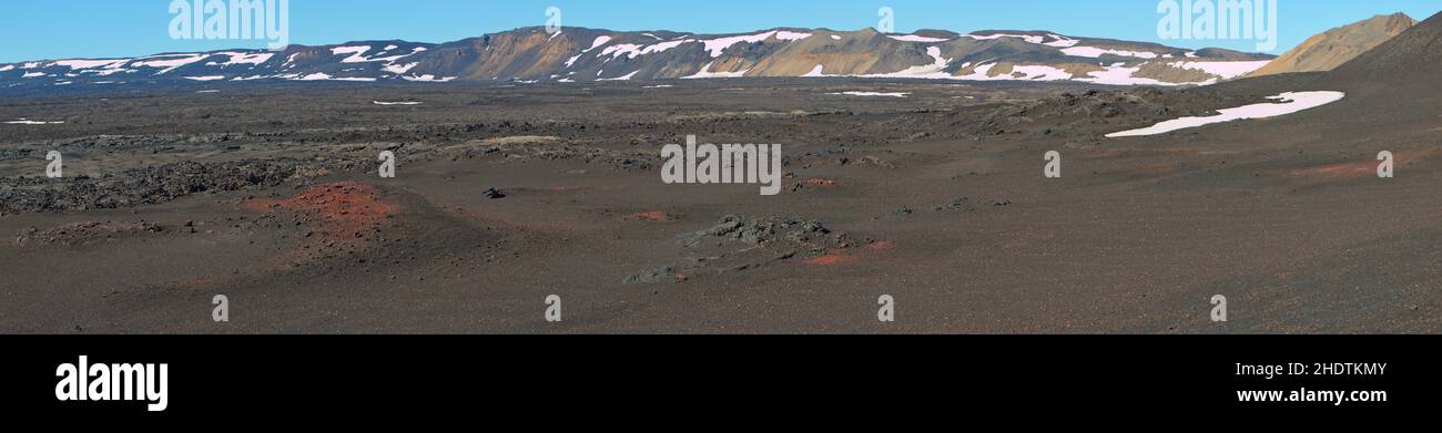 Landschaft am Wanderweg von Dreki zum Viti-Krater von Askja in Island, Europa Stockfoto