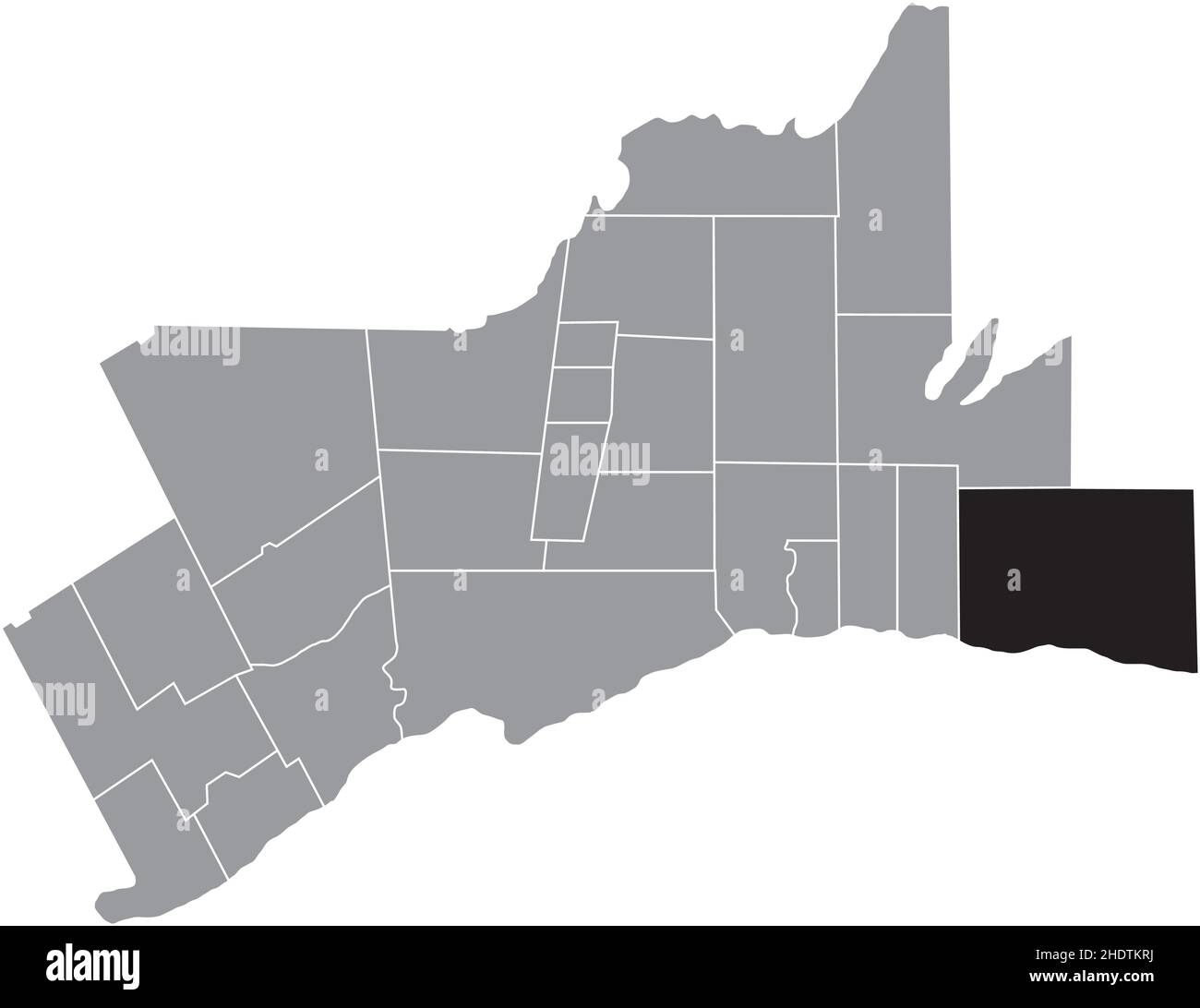 Schwarz flach leer markiert Lageplan der Gemeinde CLARINGON innerhalb grauen administrativen Karte des Großraums Toronto Stock Vektor