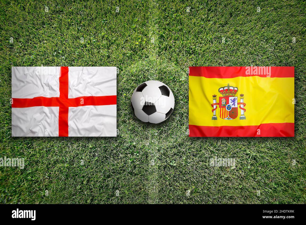Fußball, Flagge, spanien, Großbritannien, Soccers, Flaggen, spanien, england, großbritannien Stockfoto