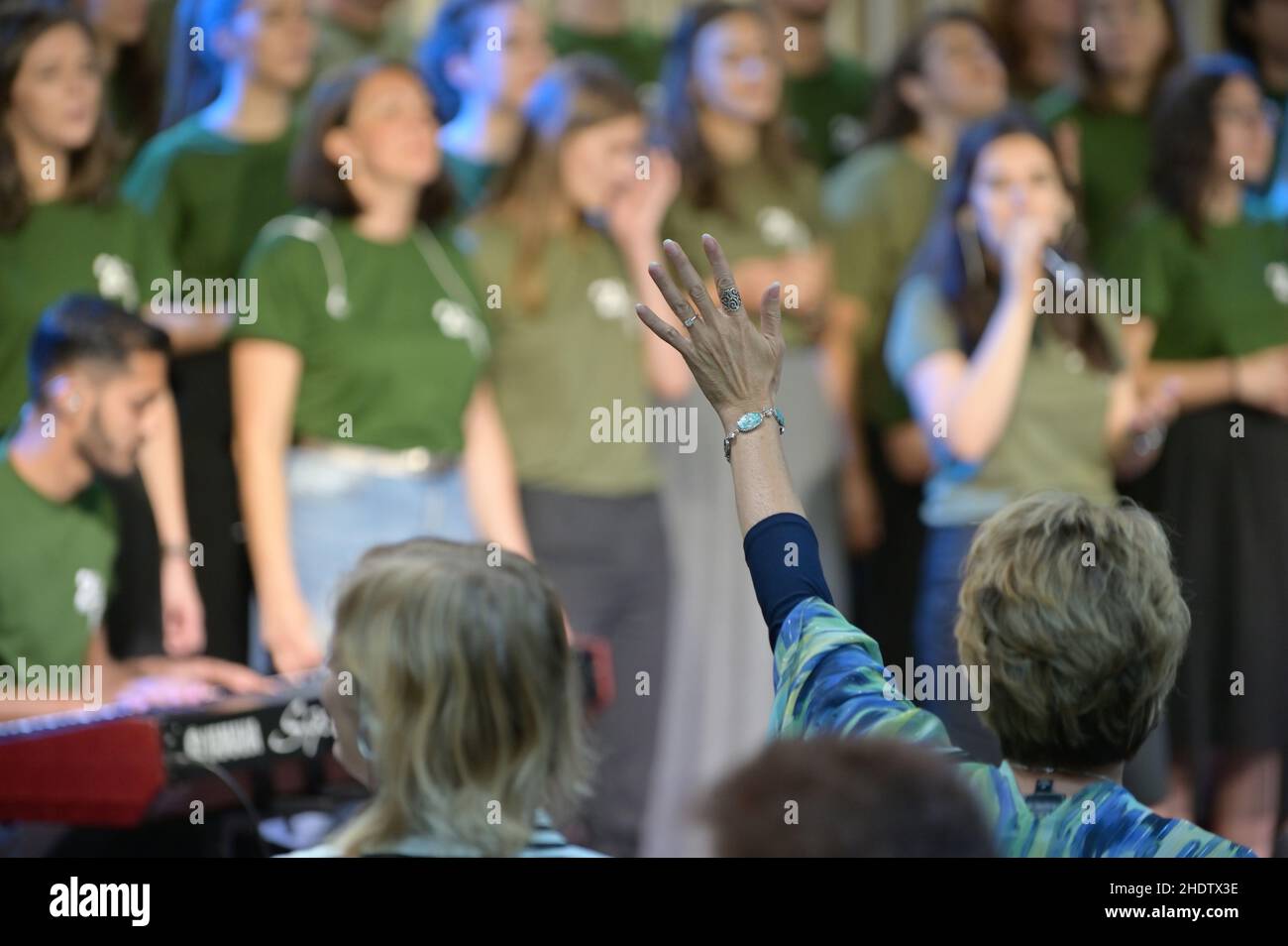 Liturgie, Chor, Dirigieren, Liturgien, Chören Stockfoto