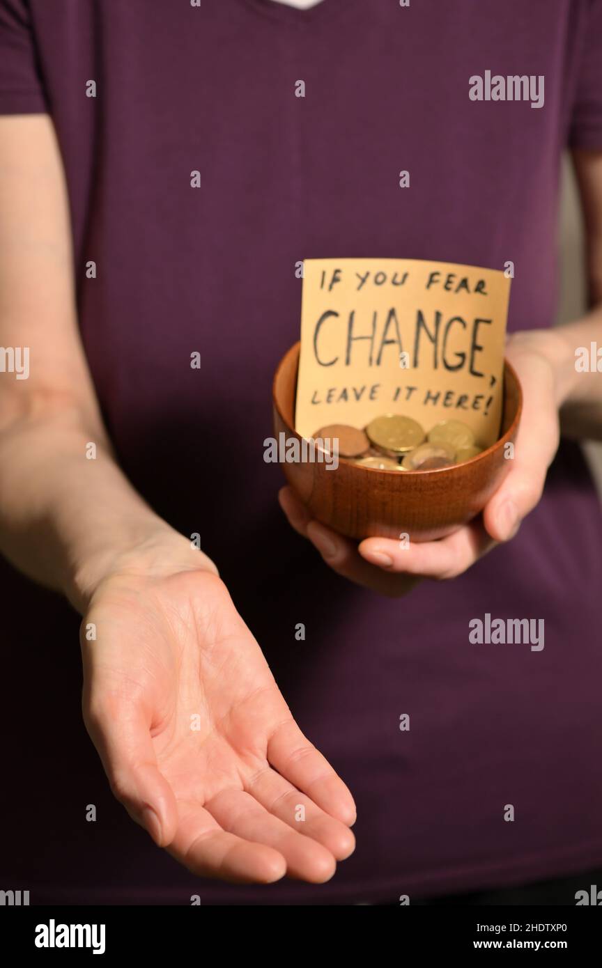 Sammeln, Spenden, Spenden Stockfoto