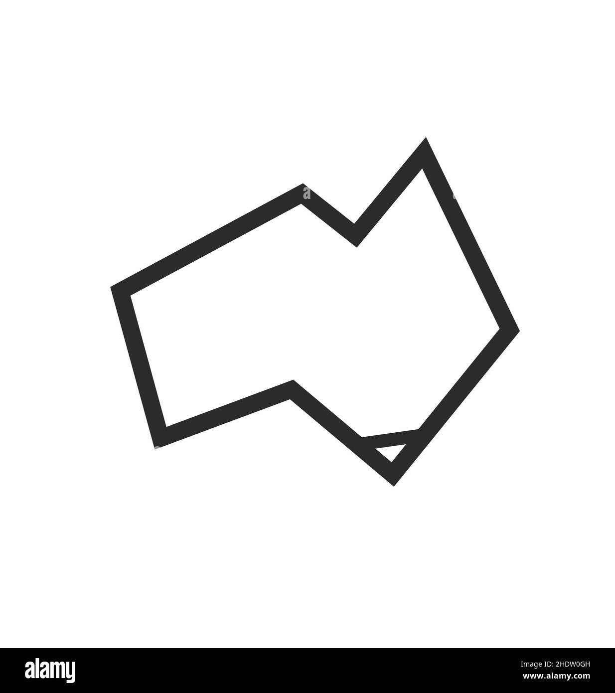 Stilisierte stilisierte Karte des modernen australiens vereinfachte schräge geometrische quadratische Kontur Vektor isoliert auf weißem Hintergrund Stock Vektor