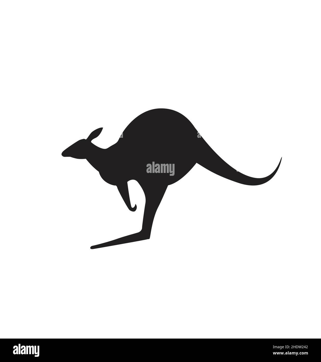 Klassischer australischer aussie-Känguru-Roadsign Silhouette Vektor isoliert auf weißem Hintergrund Stock Vektor