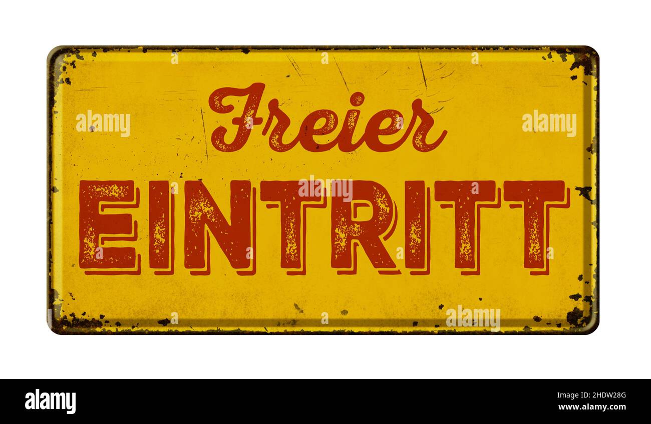 Eintritt, frei, freier Eintritt, Eintritt, frei Stockfoto