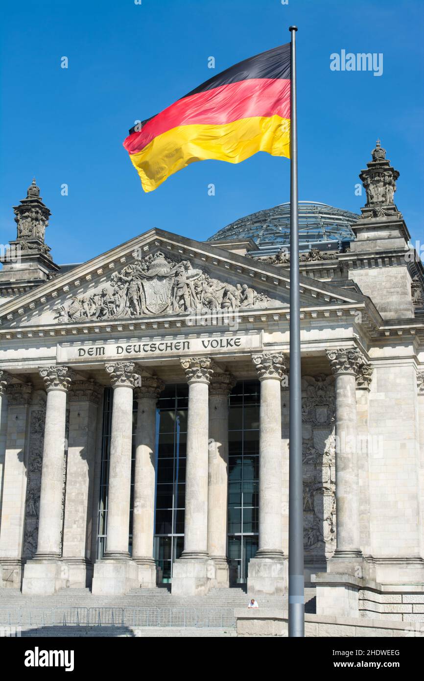Der reichstag, die Bundesregierung, das Reichstagsgebäude, die reichstage, die Bundesregierungen Stockfoto