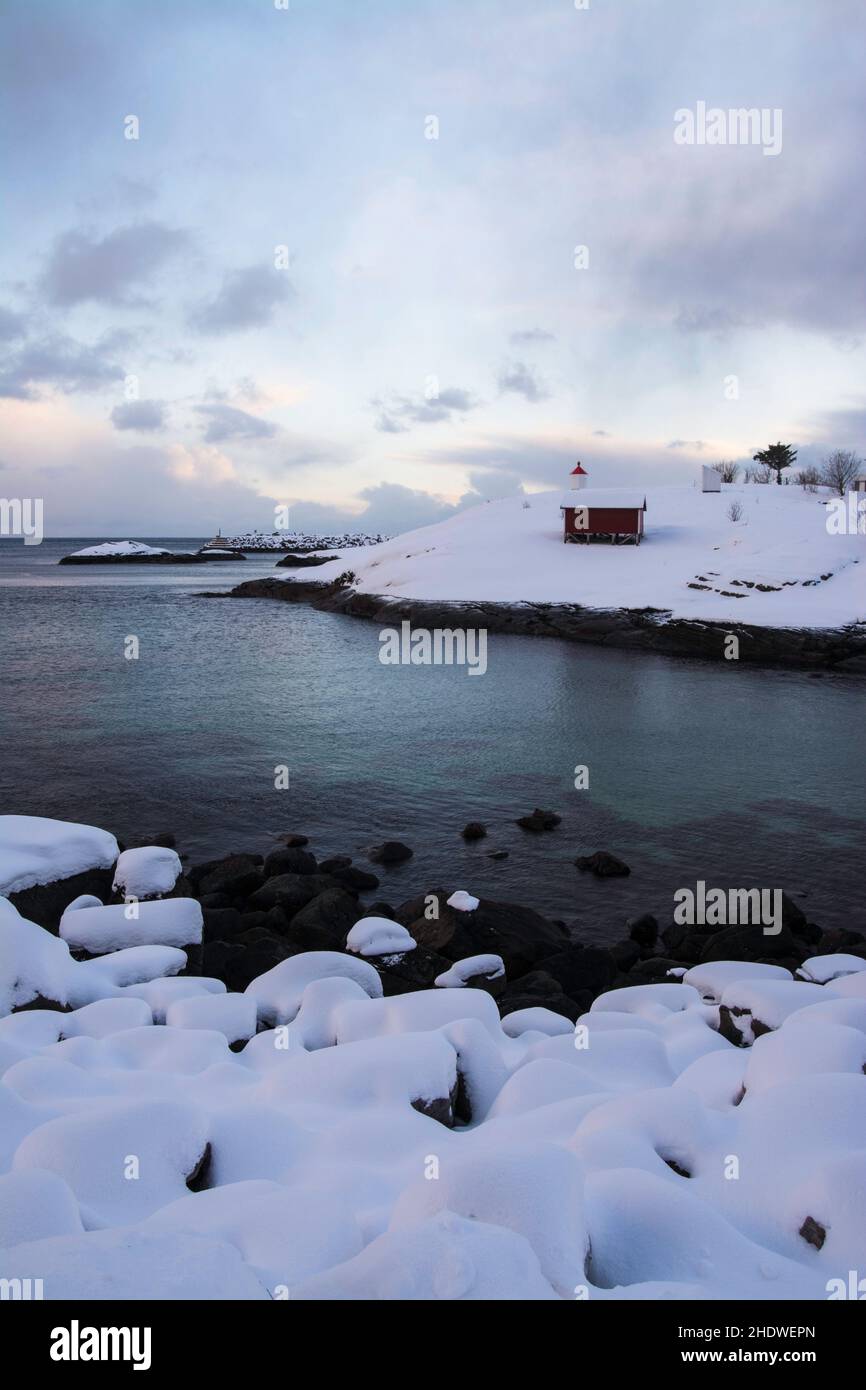 Winterlandschaft, A, norwegen, lofoten, Landschaft, Landschaften, Winterlandschaften, Buchstaben als, norways, lofoten Stockfoto