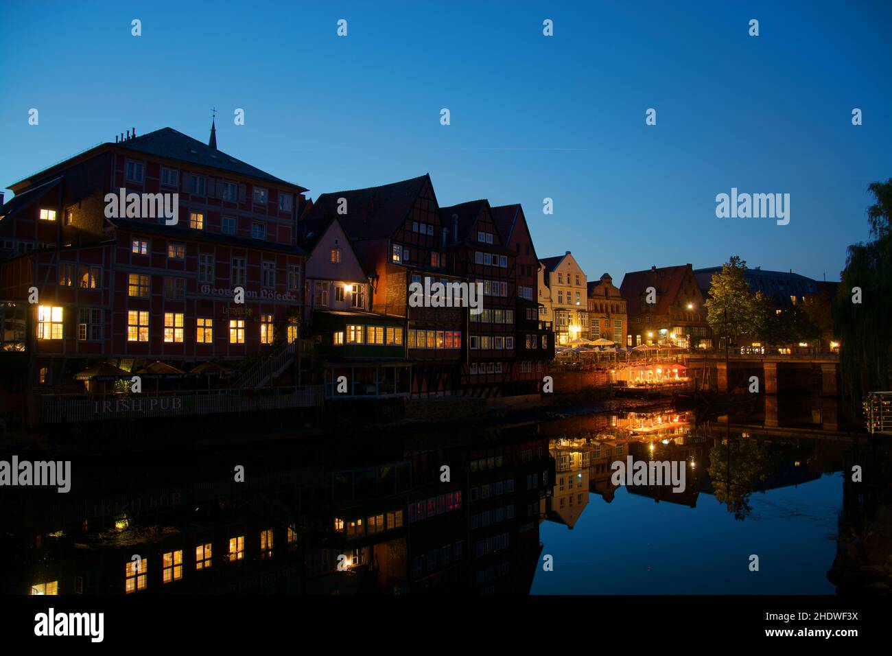 Blaue Stunde, lüneburg, blaue Stunden, lüneburgs Stockfoto