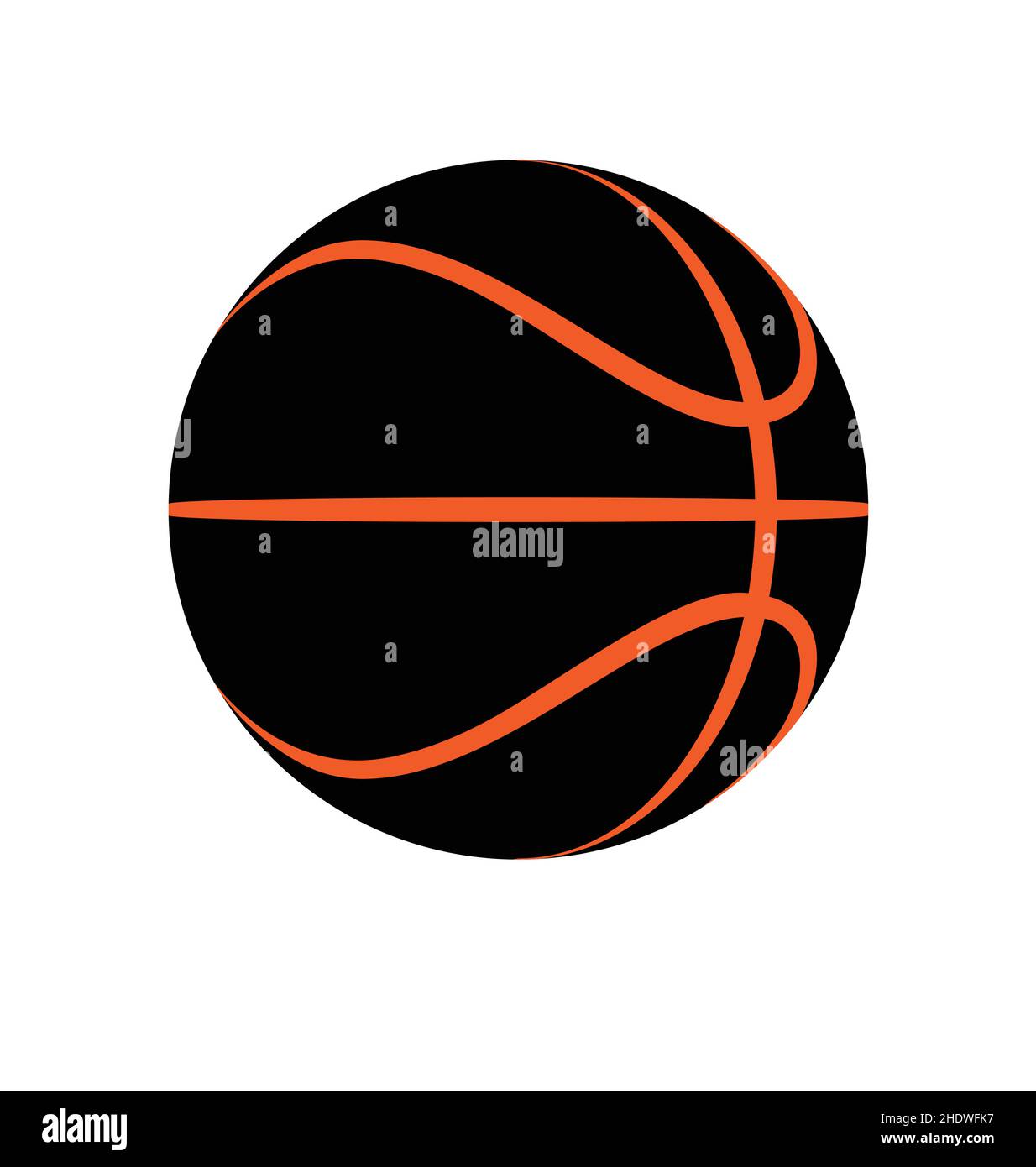 Stealth invertiert schwarz und orange Basketball Basket Ball Symbol Logo Vektor auf weißem Hintergrund isoliert Stock Vektor