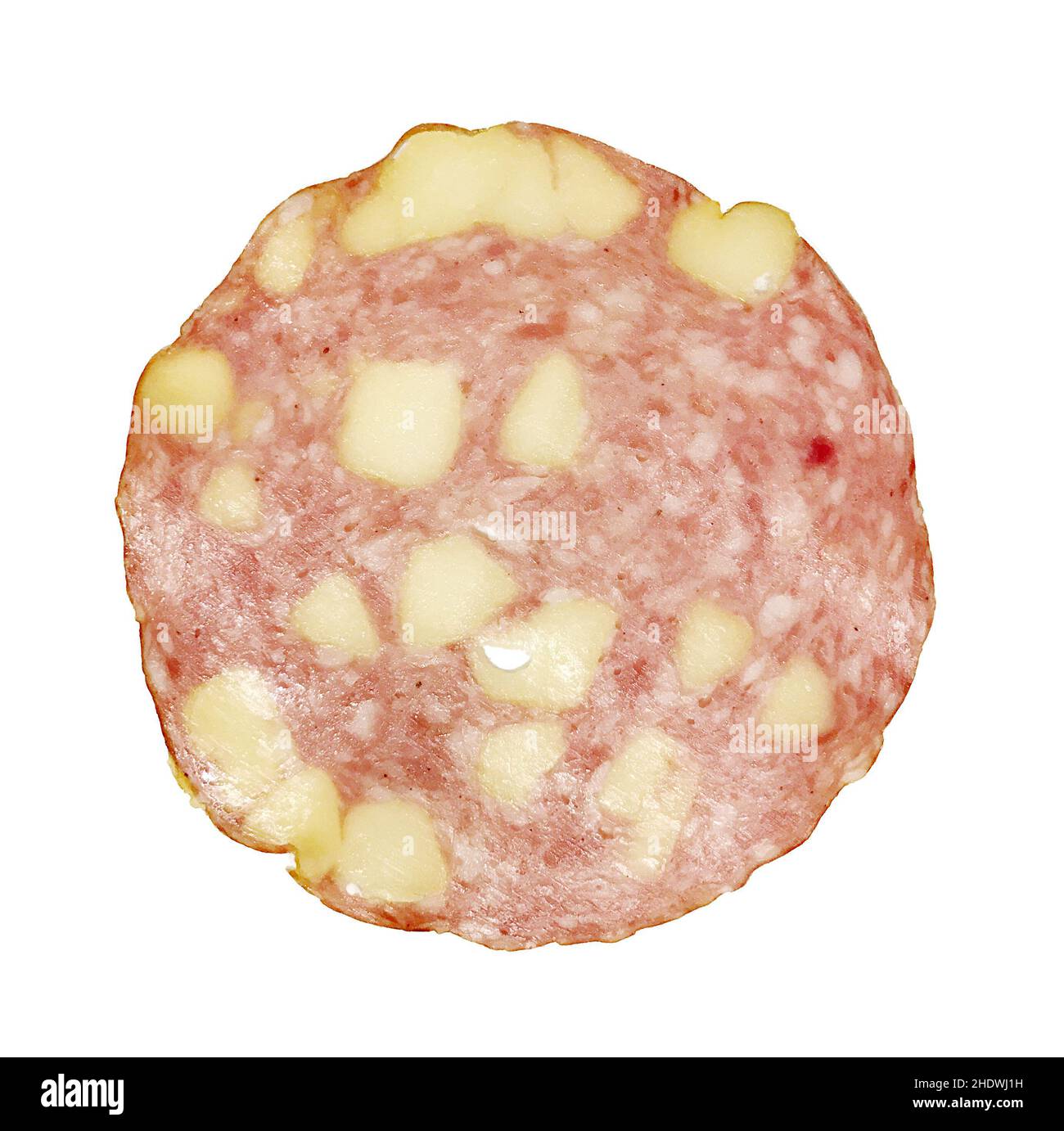 Salami-Scheibe, Wurst, Salami-Scheiben, Würstchen Stockfoto
