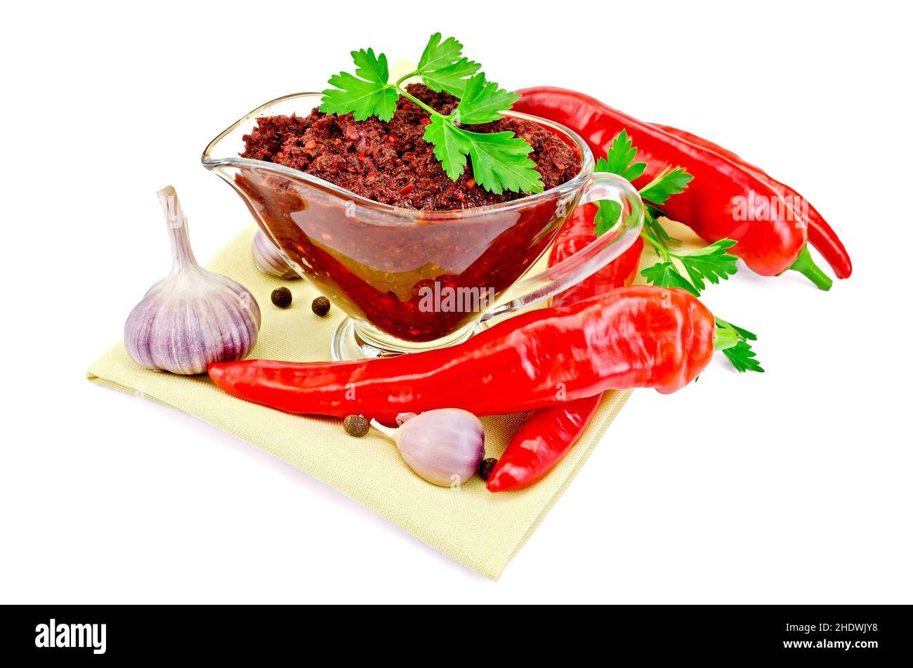 Chili, georgische Küche, Ajika Stockfoto