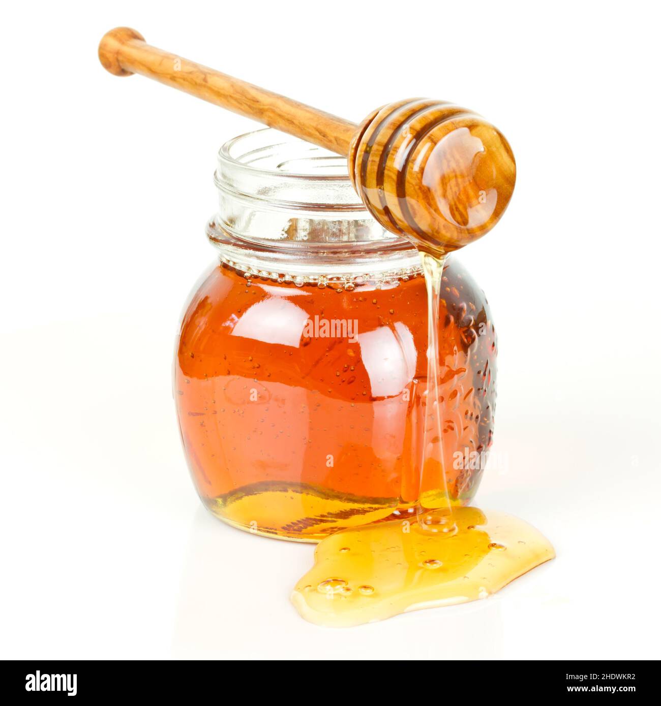 Honig, Honigbienen, Honiglöffel, Honigbiene, Honiglöffel Stockfoto