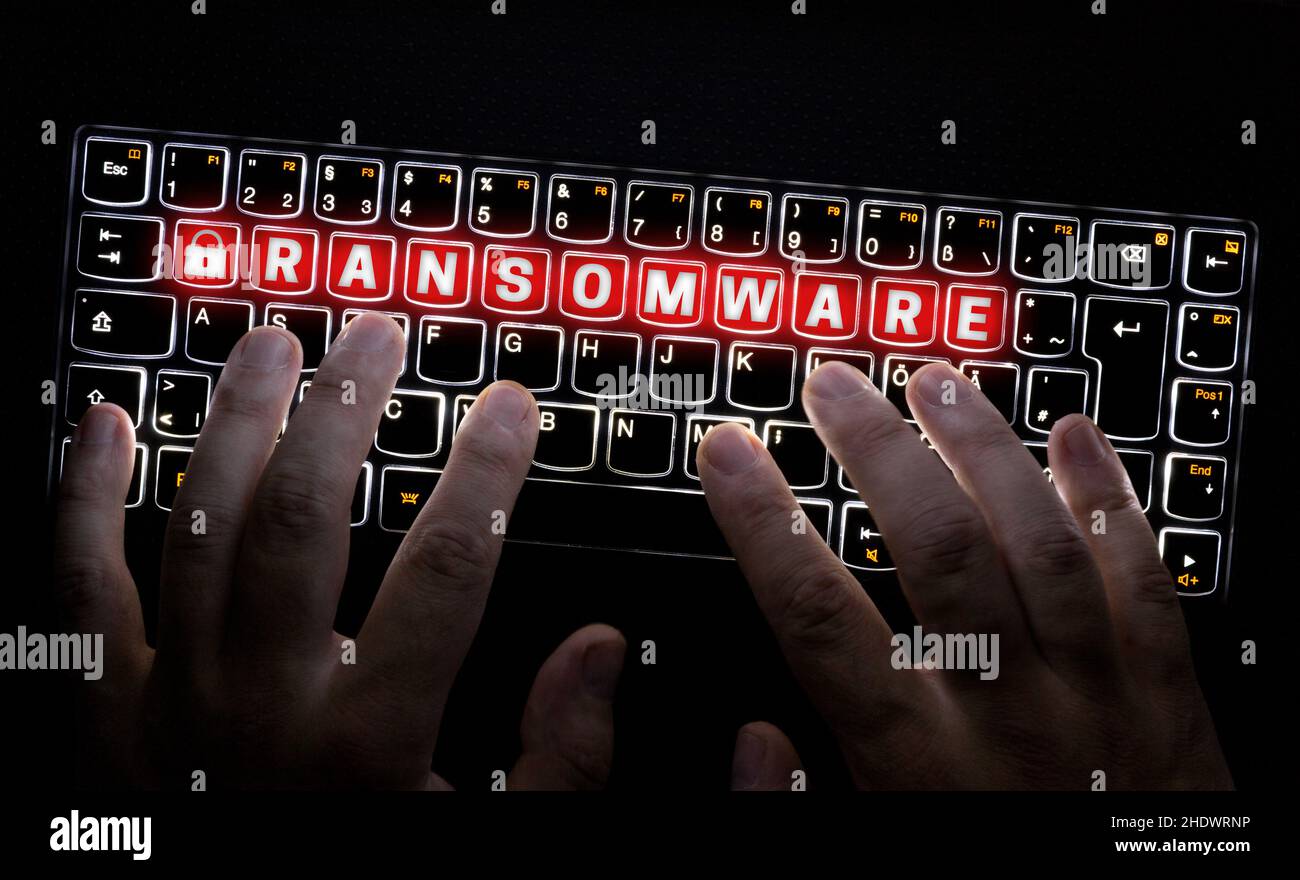 Tastatur, Trojaner, Malware, Ransomware, Tastaturen Stockfoto