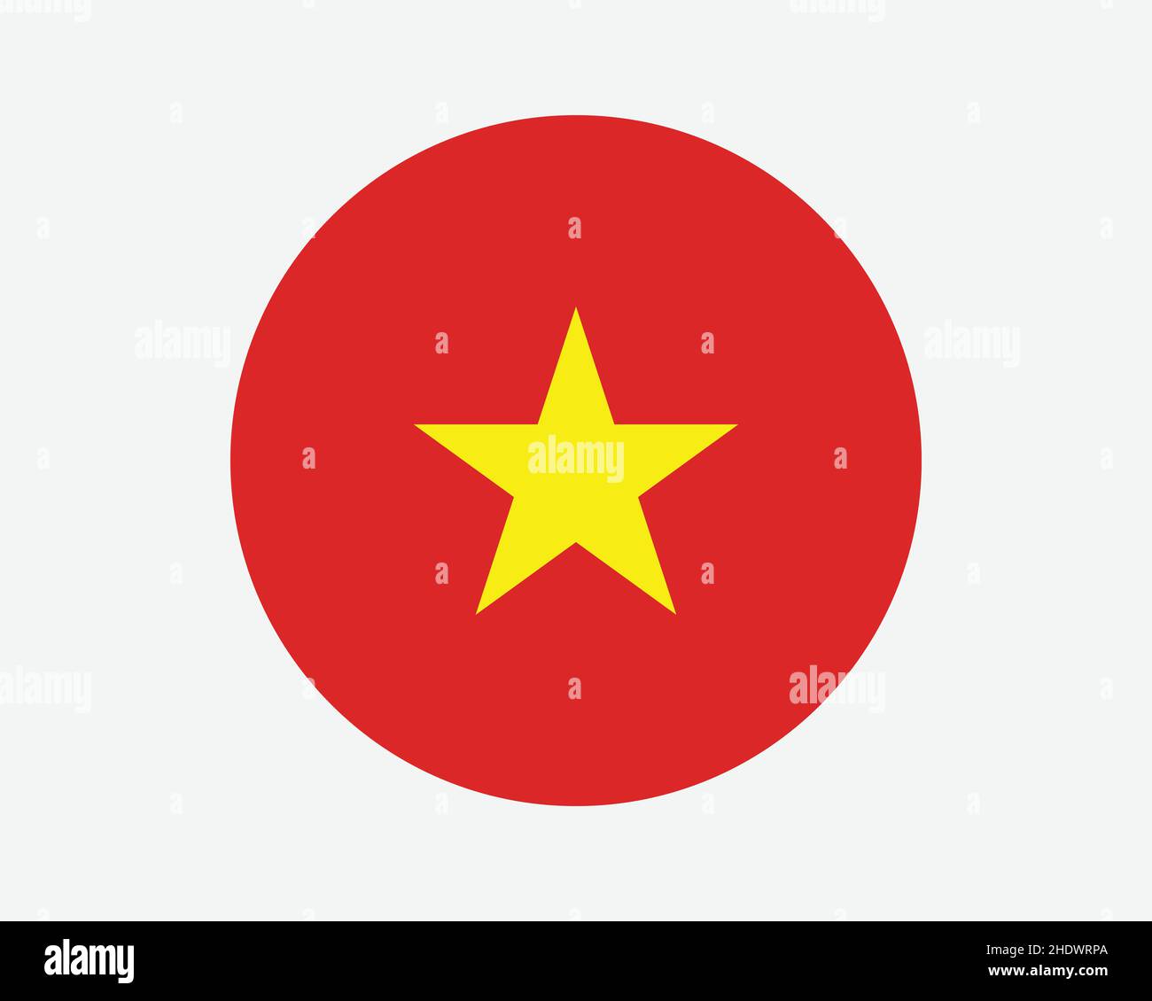 Vietnam Round Country Flagge. Vietnamesischer Kreis Nationalflagge. Kreisförmiges Knopfbanner der sozialistischen Republik Vietnam. EPS-Vektorgrafik. Stock Vektor