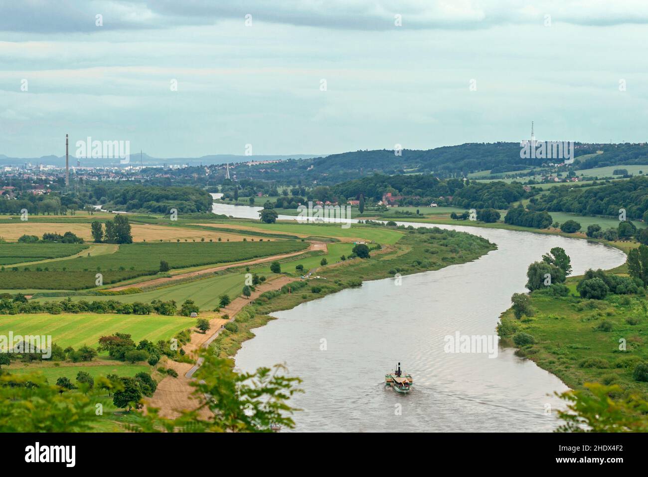 elbe, Ausflug, Dampfer, Elbwiesen, elbe, Ausflüge, Ausflüge, Ausflüge, Dampfer, Elbwiesens Stockfoto