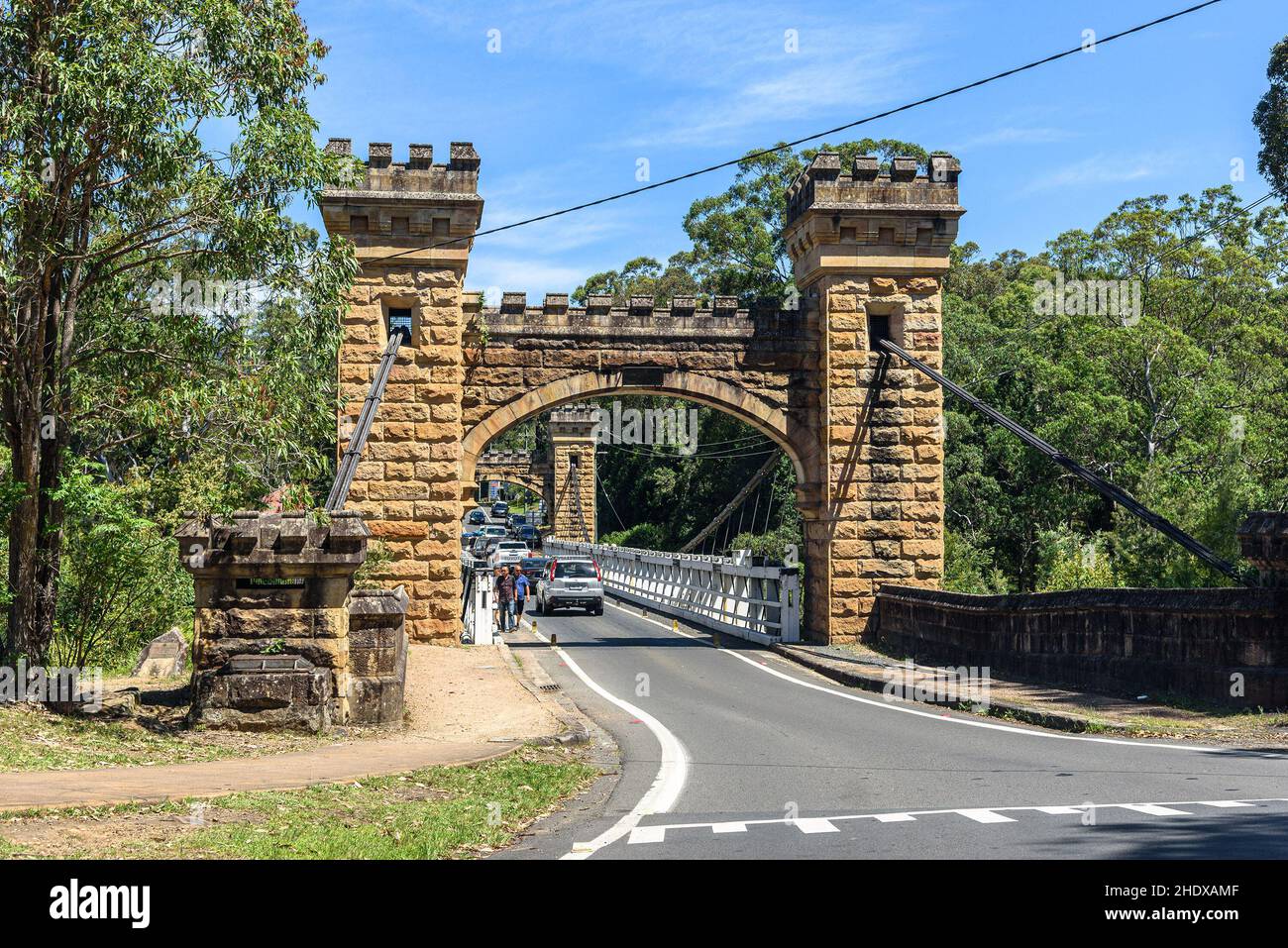 Die Hampden Bridge in der Stadt Shoalhaven im Kangaroo Valley, New South Wales Stockfoto