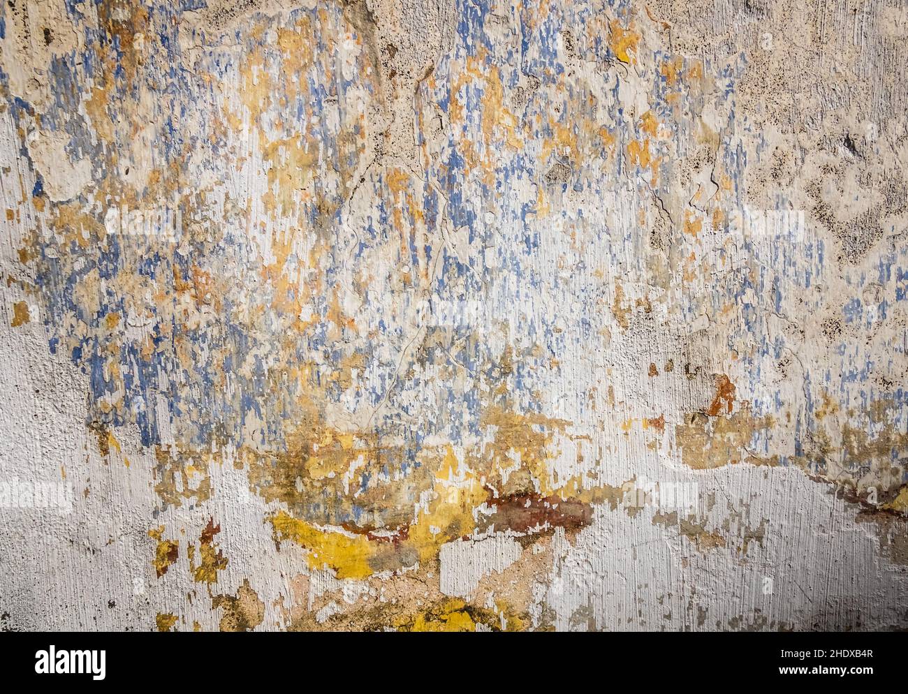 Fassade, verwittert, Farbreste, Fassaden, Weite, Farbreste Stockfoto