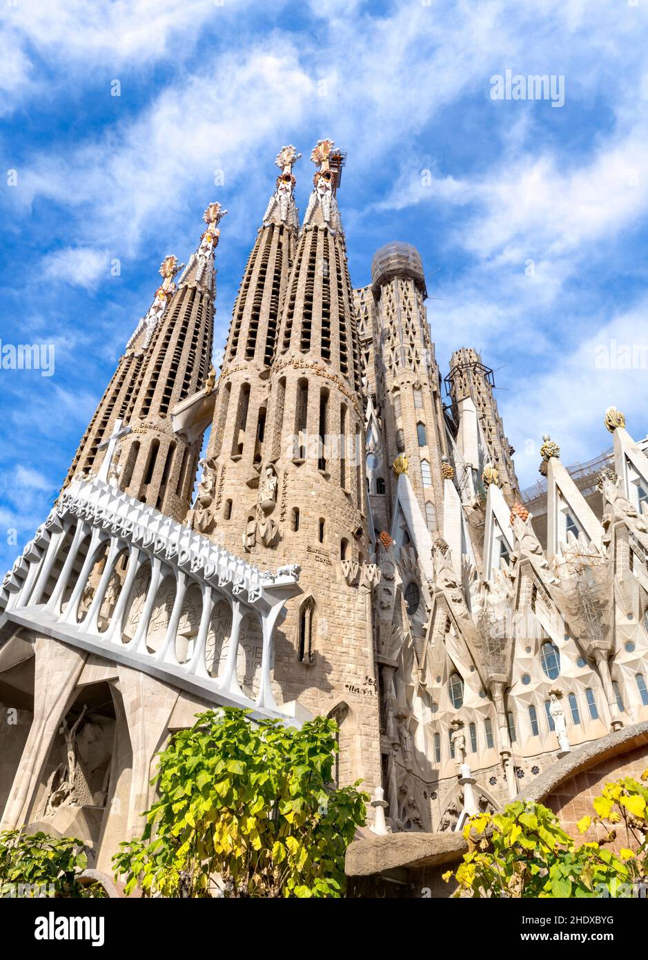 La Sagrada Familia Kathedrale von Barcelona, entworfen von Antoni Gaudi Stockfoto