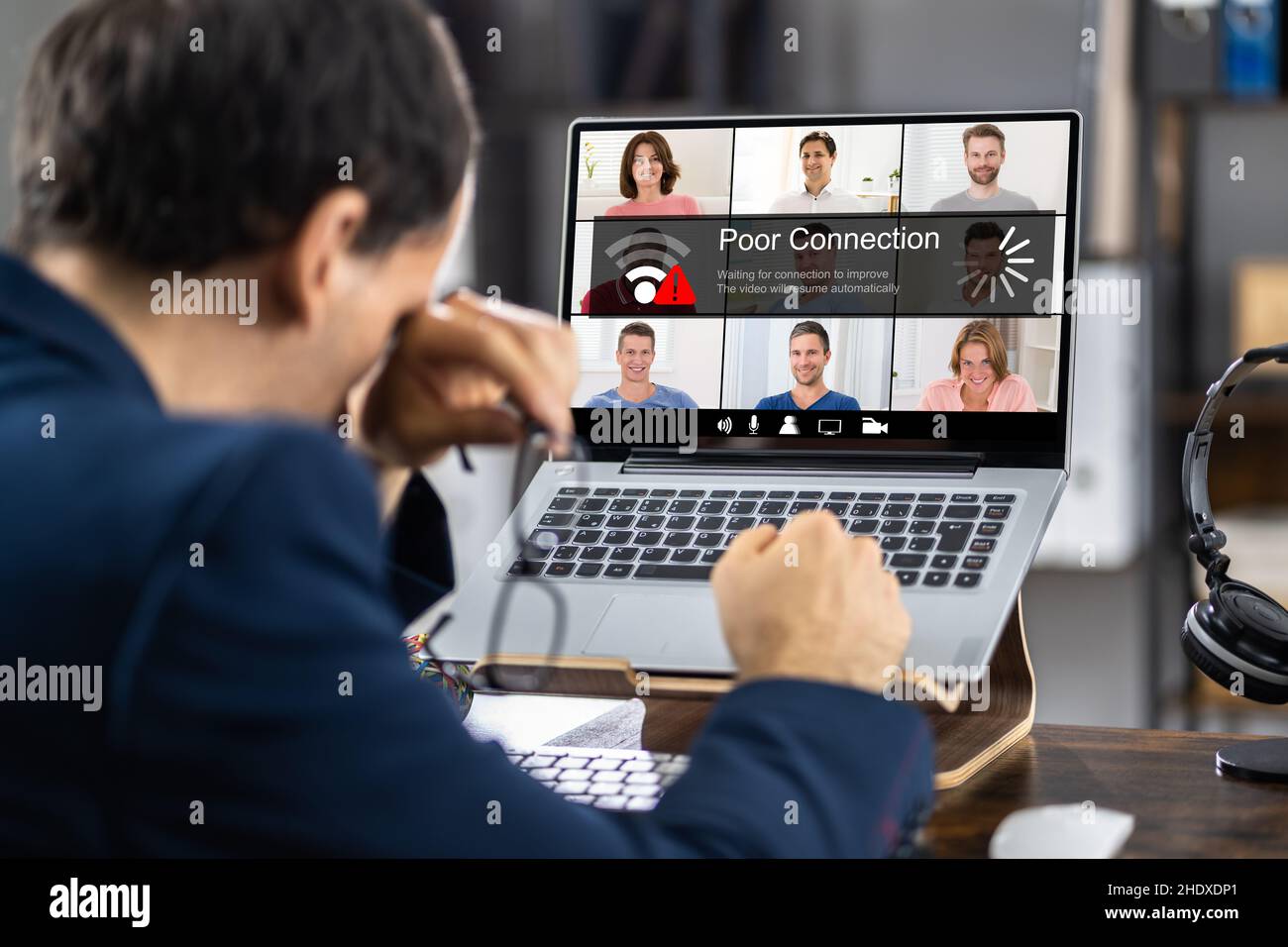 Schlechtes Verbindungsproblem Und Schlechtes Internet-Signal Stockfoto