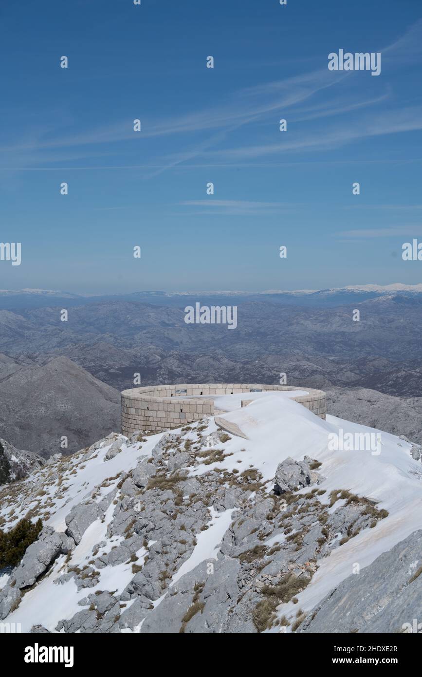 lovcen, Mausoleum von Njegos Stockfoto