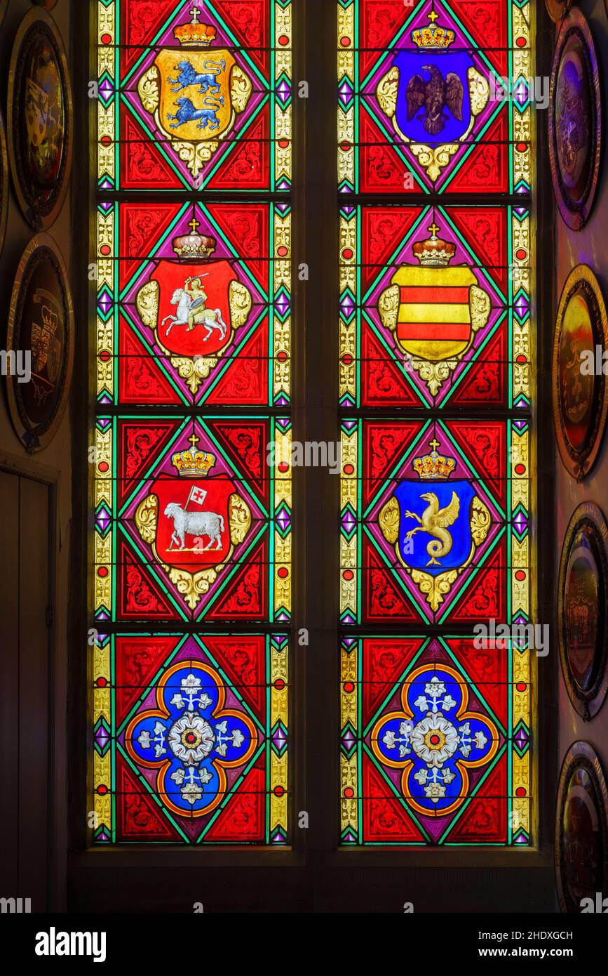 kirchenfenster, Bleiglas, Kirchenfenster Stockfoto