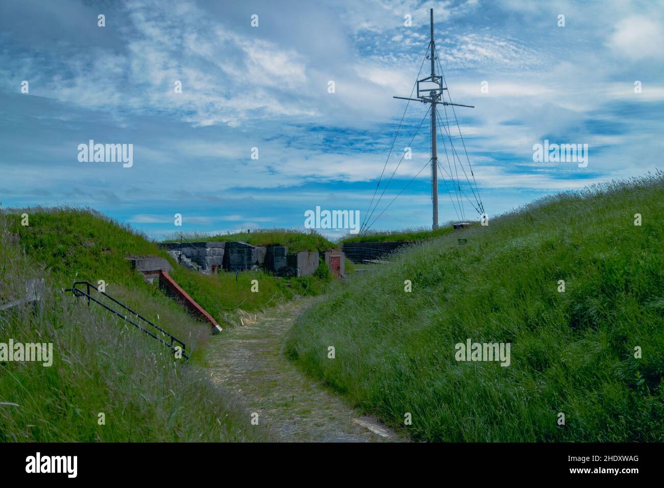 Das Innere von Fort charlotte auf der Insel georges Stockfoto