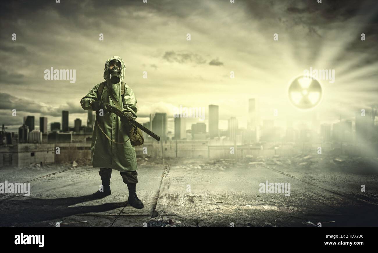 Strahlung, Radioaktivität, chemische Waffen, nukleare Katastrophe, Strahlungen, Aktiv, Aktivität, Radioaktivität Stockfoto
