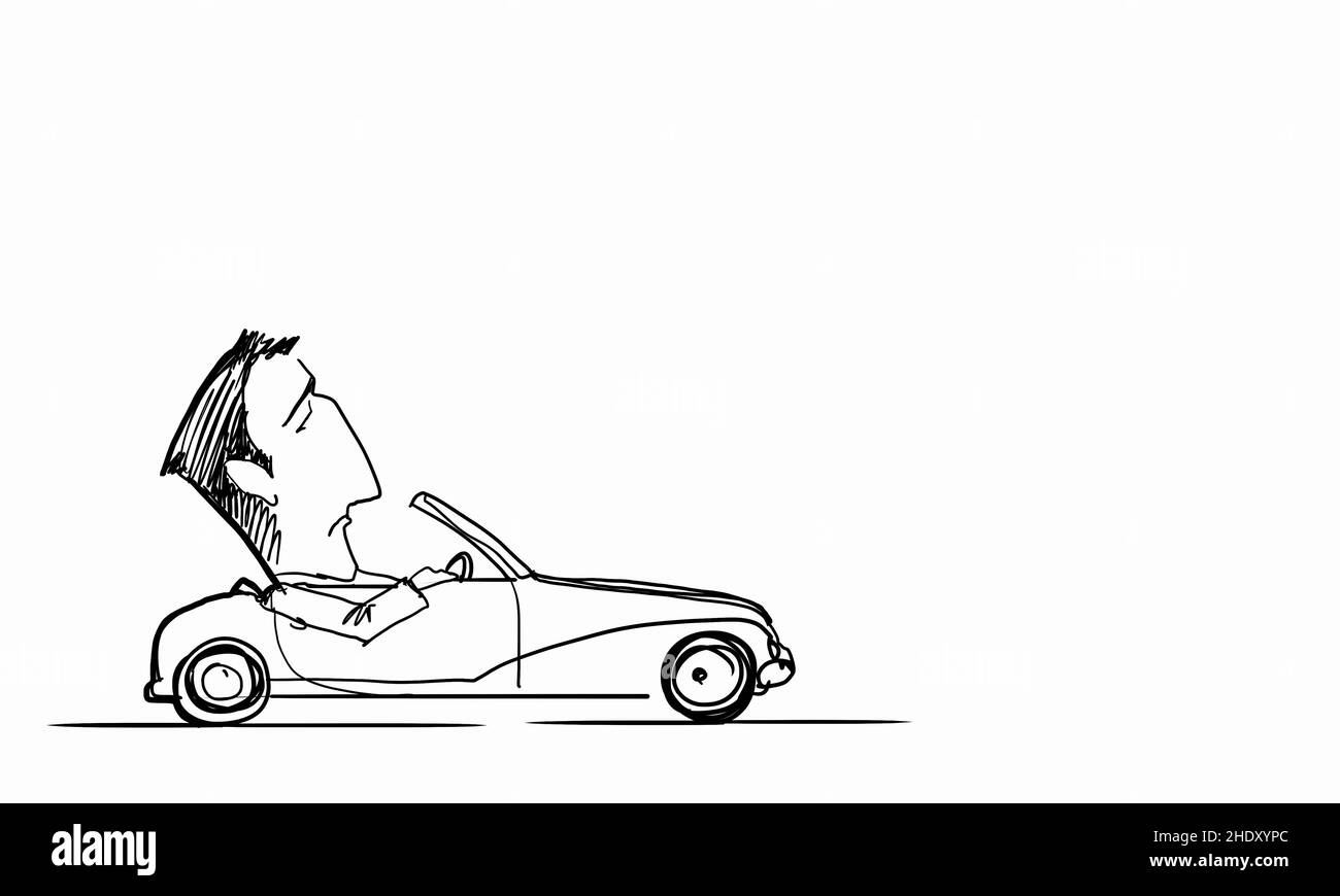 Arrogant, Autofahrer, Charakter, arrogant, Autofahrer, Zeichen Stockfoto