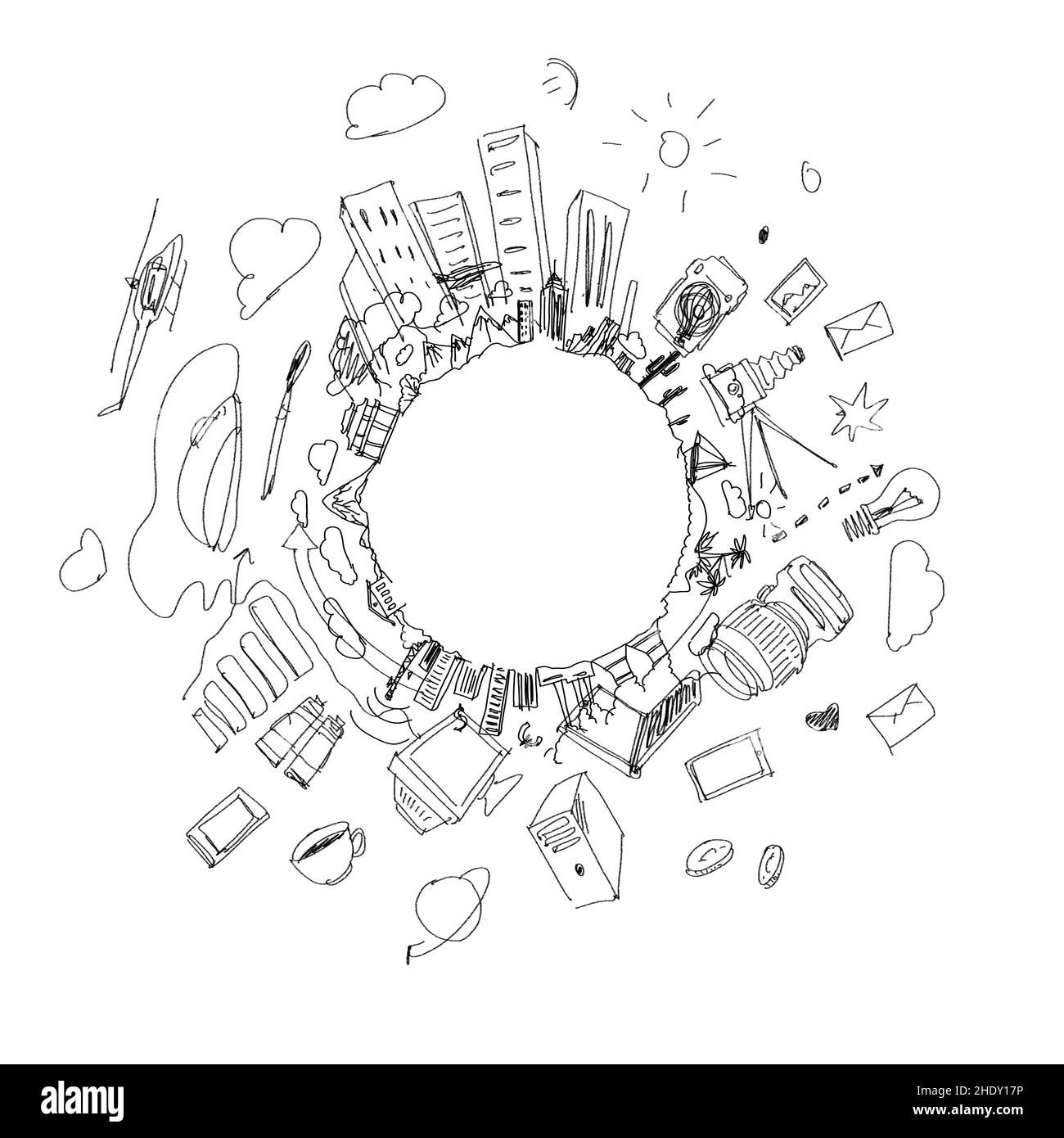 Skizze, Visualisierung, Wunschliste, Skizzen, Visualisierungen Stockfoto