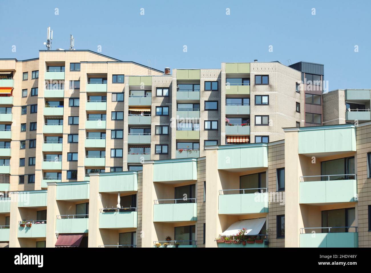 Haus, Wohnung, Mietshaus, Häuser, Wohnungen, Mietskaserne Stockfoto