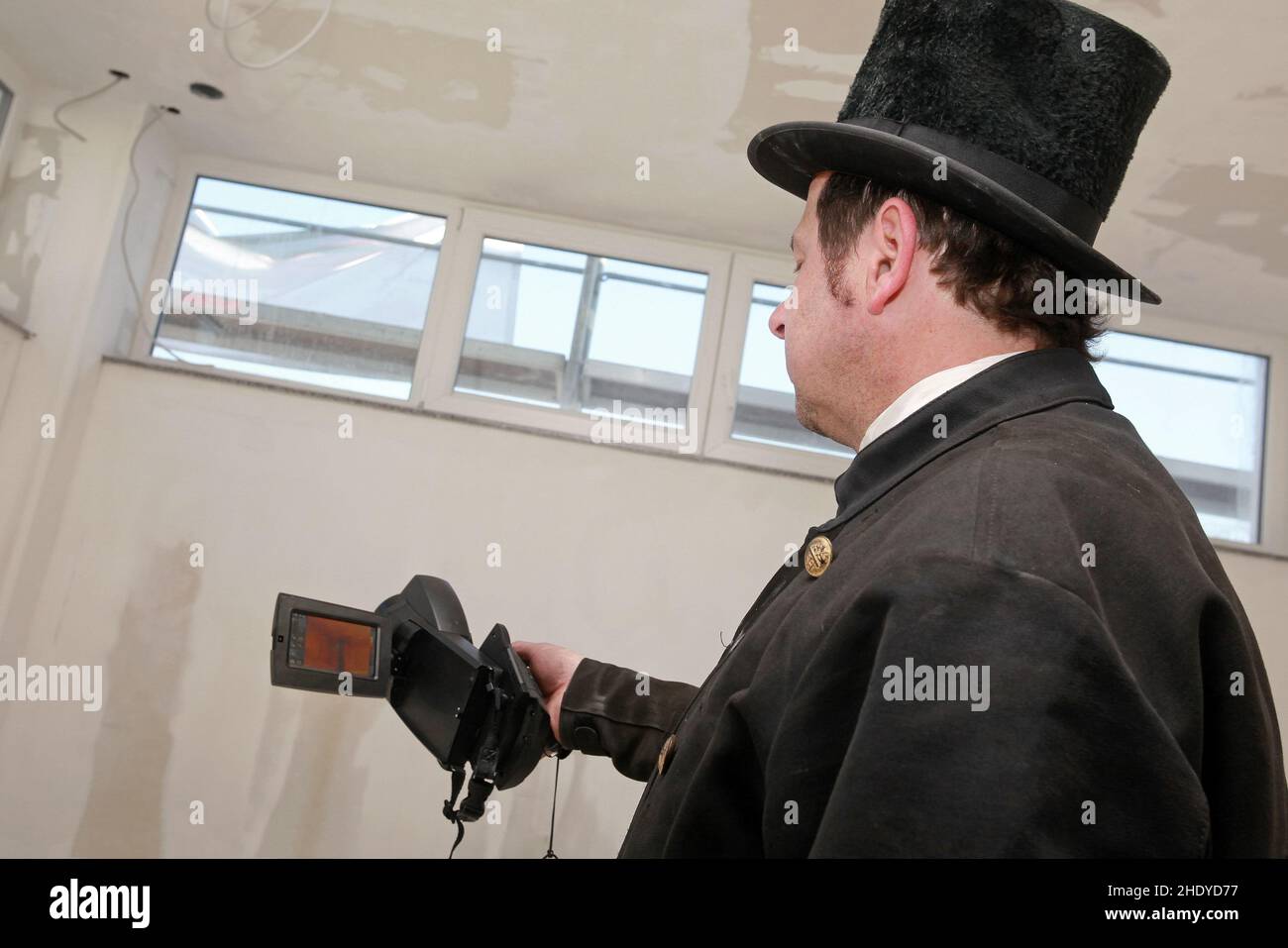 Messen, Schornsteinfeger, Wärmebildkamera Stockfoto