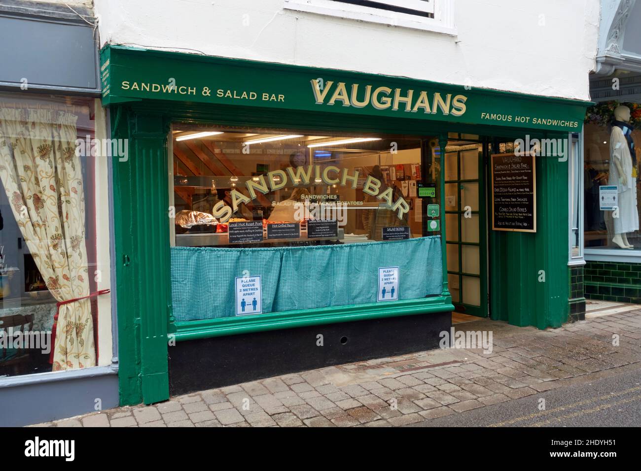 Vaughans Sandwich Bar, Ludlow, Shropshire, England. Stockfoto