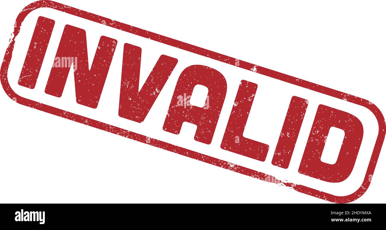 Grungy rot UNGÜLTIGER Gummistempel isoliert auf weißem Hintergrund, Vektorgrafik Stock Vektor