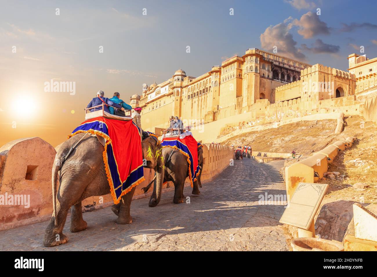 jaipur, Amber Fort, Elefant Ride, Jaipur, Amber Forts, elefant Rides Stockfoto