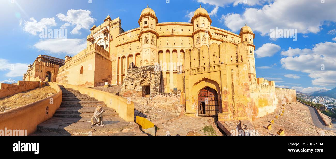 rajasthan, Amber indien, Amber Fort, Rajasthans, Amber indiens, Bernsteinfarbene Festungen Stockfoto
