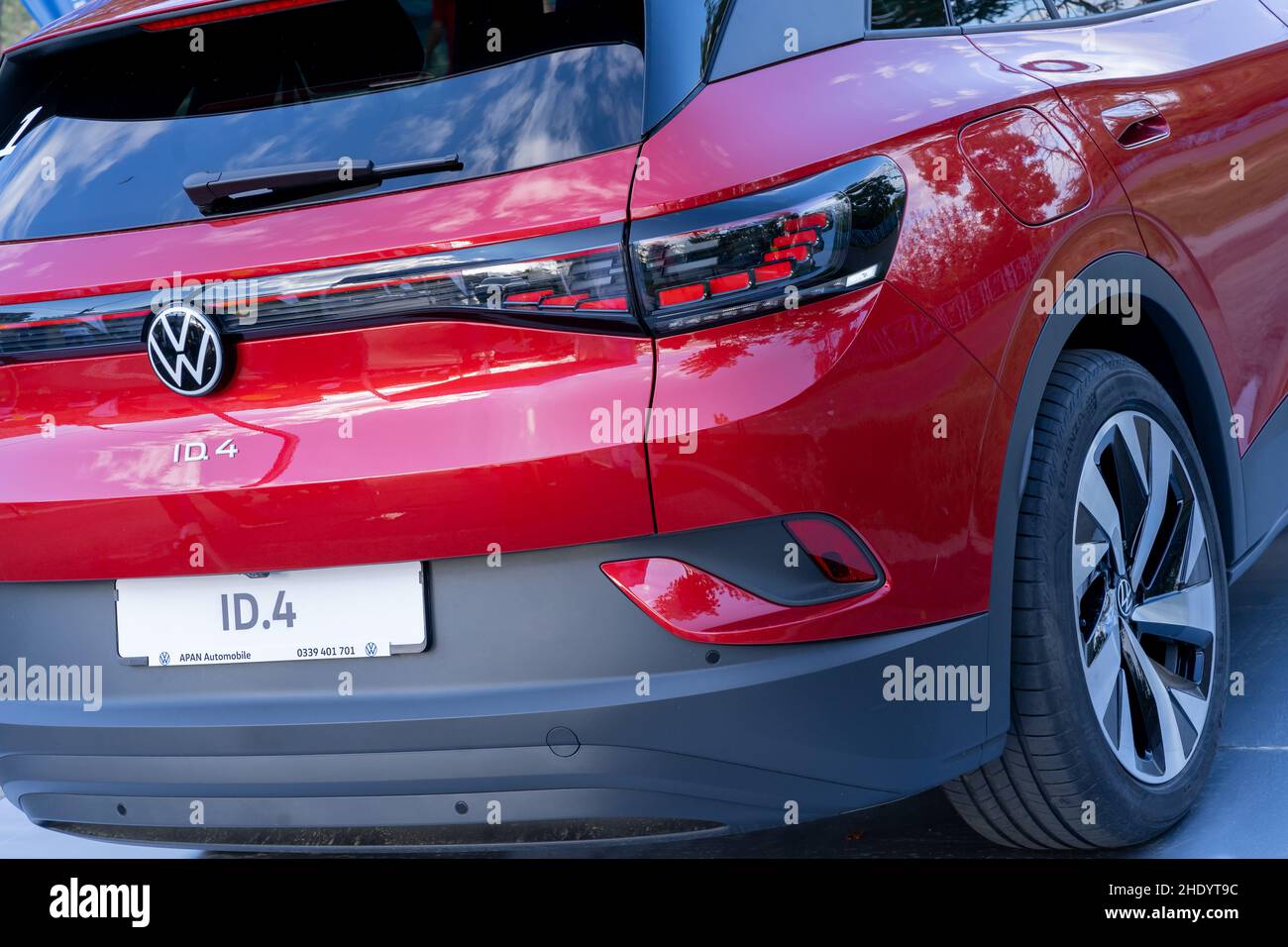 Galati, Rumänien - 15. September 2021: 2021 Volkswagen ID.4 Elektrofahrzeug Stockfoto