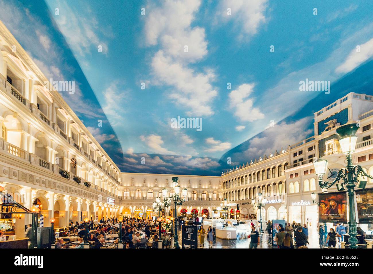 Szenische Aufnahme des Innenraums des Venetian Casino in Las Vegas, Nevada, USA Stockfoto