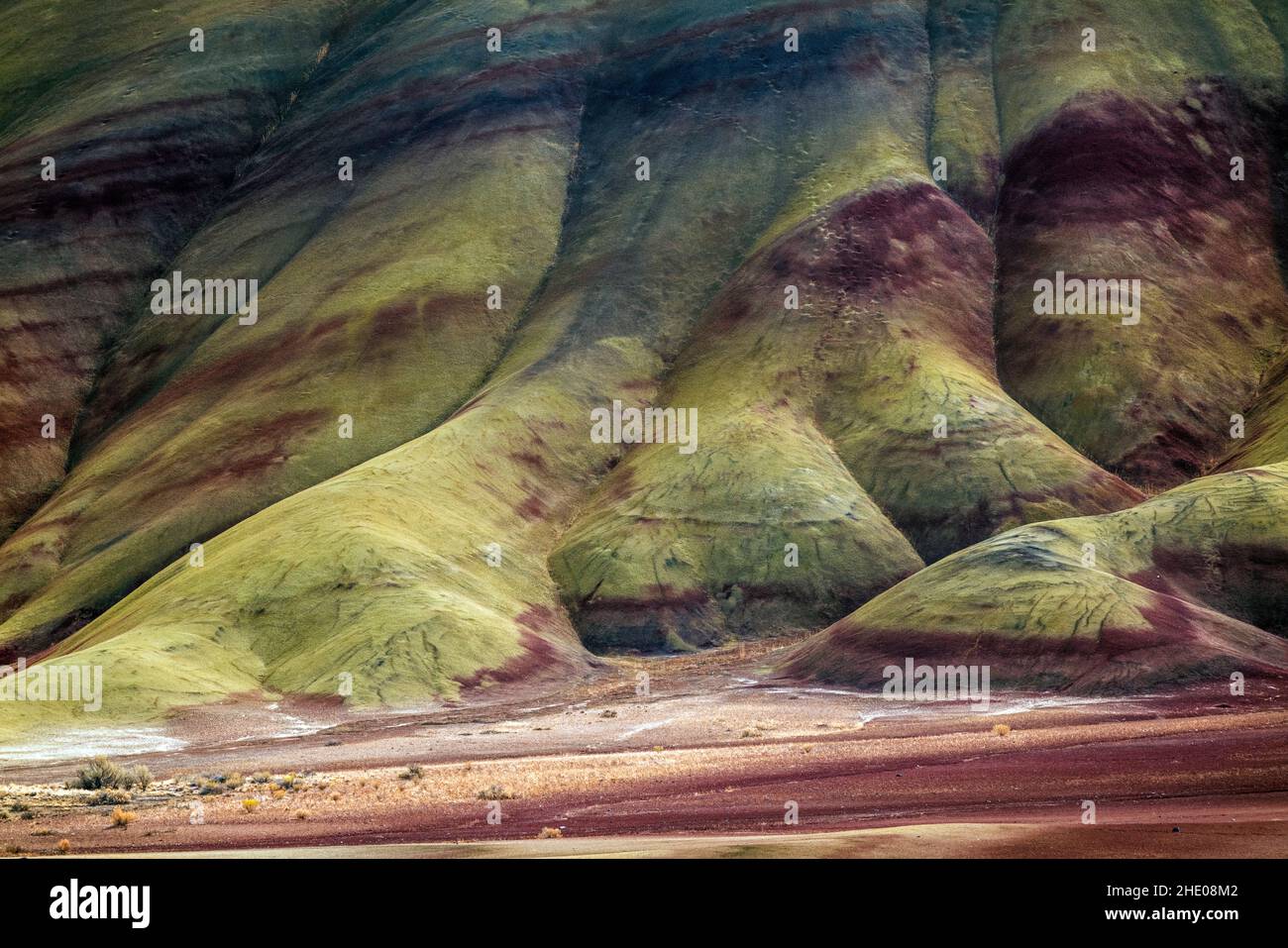 Painted Hills; geologische Stätte; John Day Fossil Beds National Monument; in der Nähe von Mitchell; Oregon; USA Stockfoto