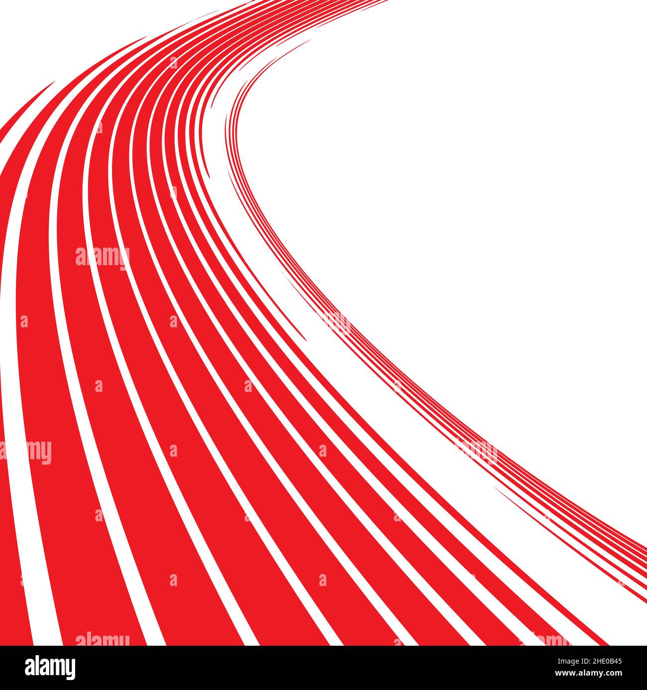 Abstrakte gebogene rote Technologie Streifen Linien quadratischen geometrischen Hintergrund Stock Vektor