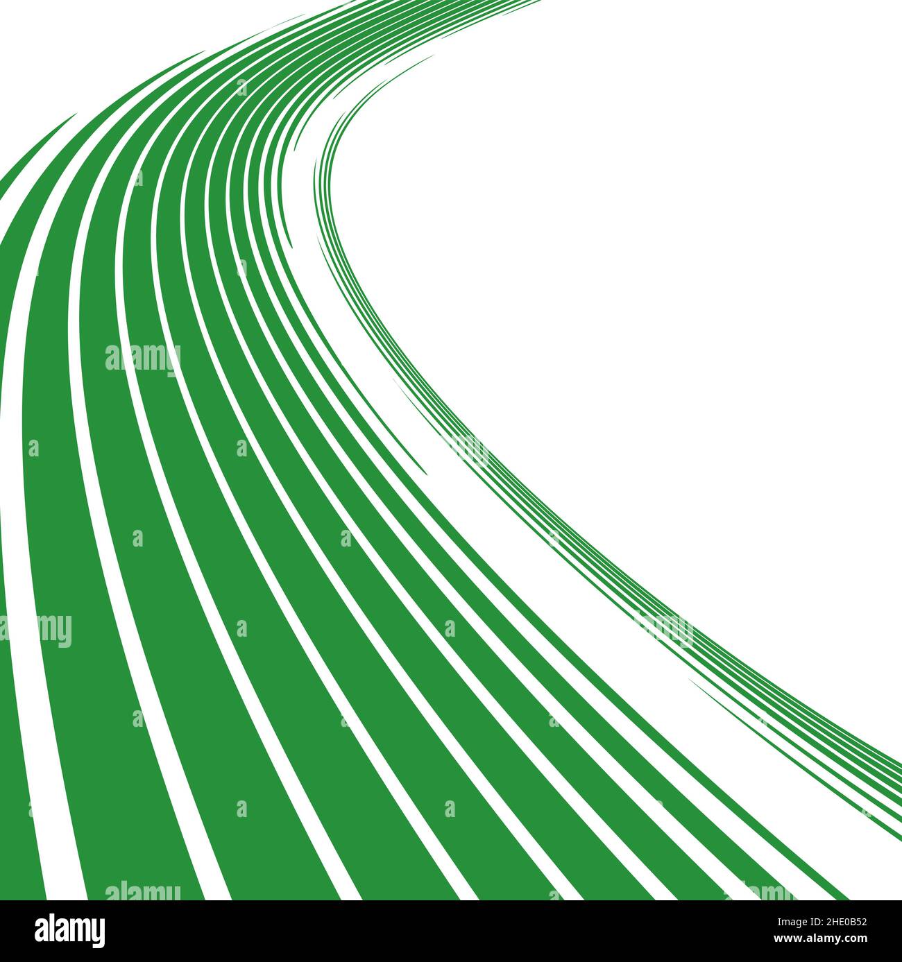 Abstrakte gebogene grüne Technologie Streifen Linien quadratischen geometrischen Hintergrund Stock Vektor