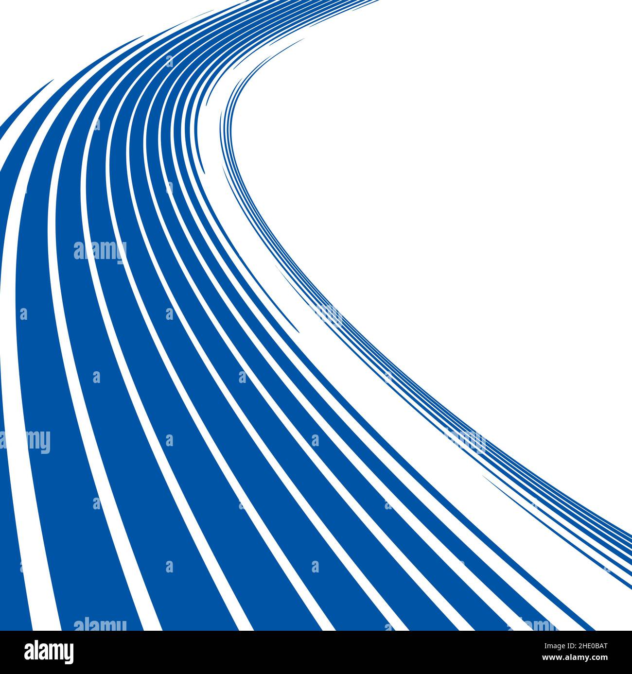 Abstract Curved Blue Technologie Streifen Linien quadratischen geometrischen Hintergrund Stock Vektor