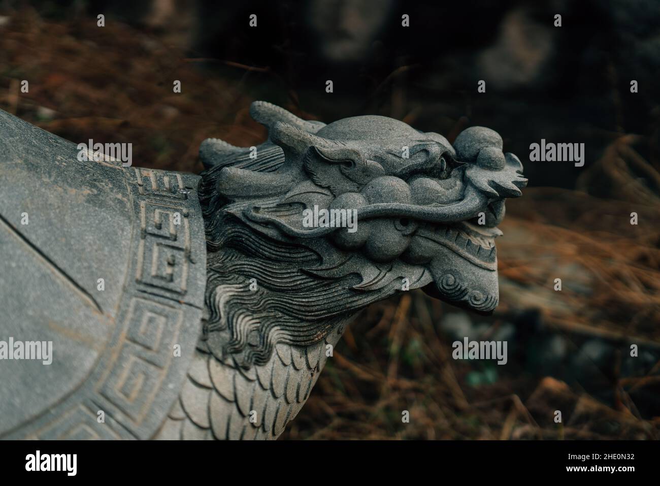 Nahaufnahme der Skulptur Details eines Tempels Stockfoto