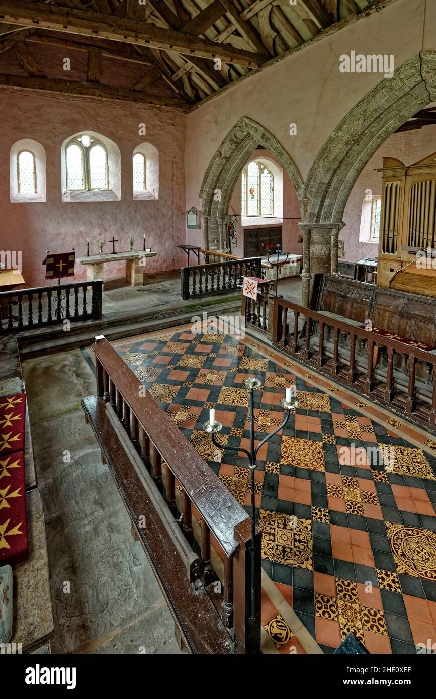 Eine herrliche Tempelritter-Kirche, ursprünglich 615 n. Chr., dann 1180 n. Chr. Die Tempelritter bauten einige teilweise runde Kirchen (wie die Heilige Grabstätte Jerusalems) Stockfoto