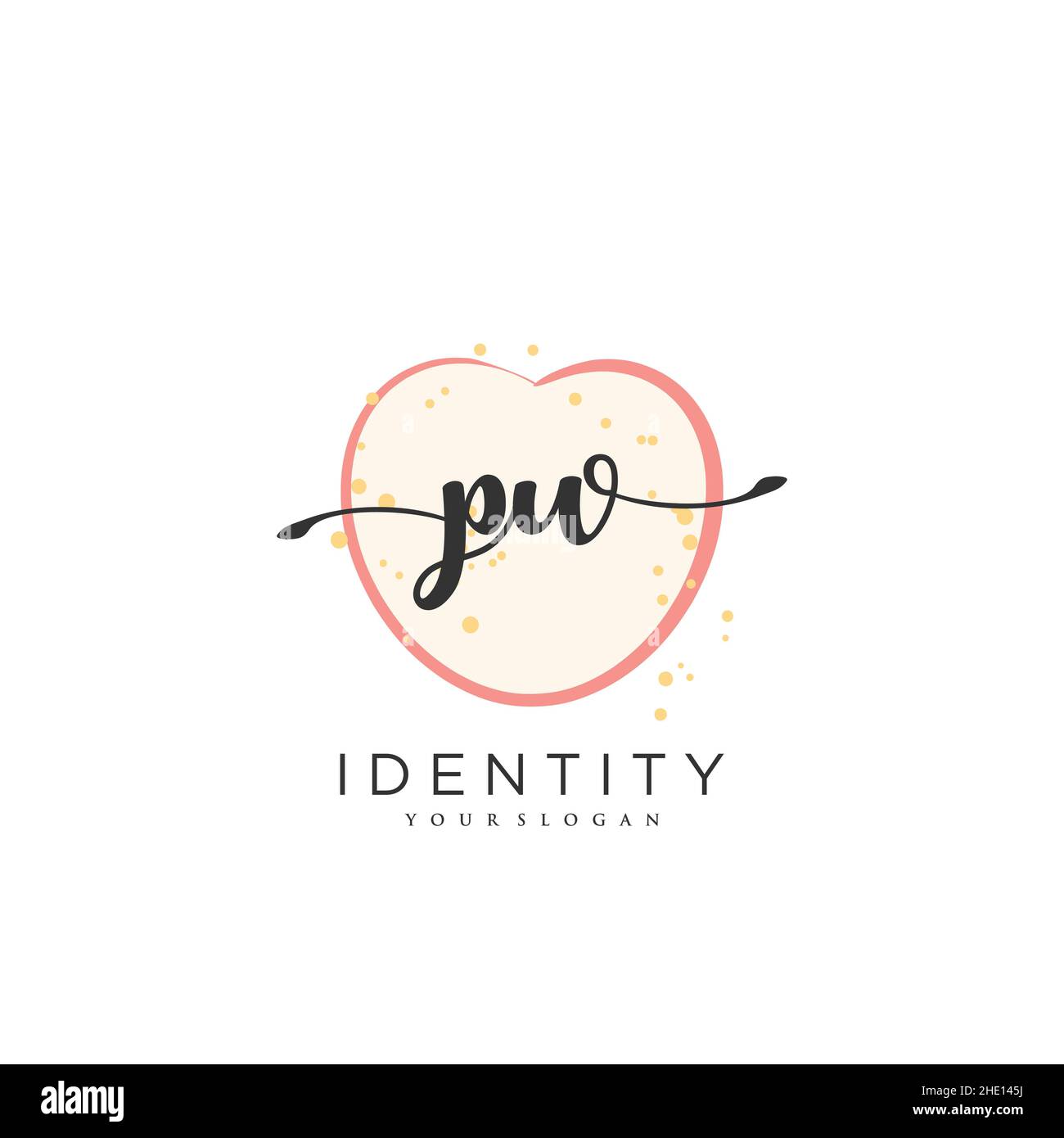 PW Handschrift Logo Vektor Kunst der ersten Unterschrift, Hochzeit, Mode, jewerly, Boutique, Blumen und botanische mit kreativer Vorlage für jedes Unternehmen Stock Vektor