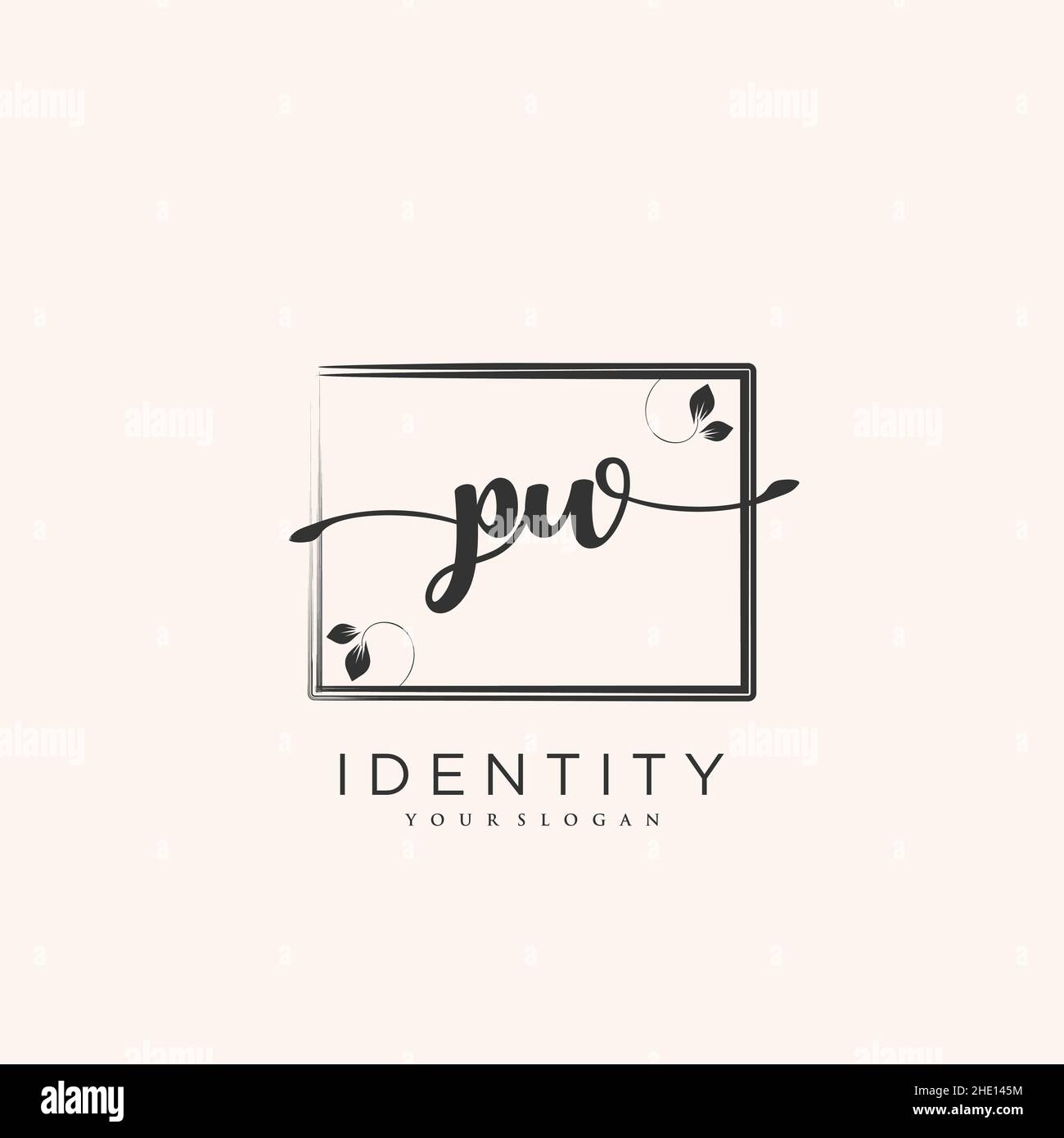 PW Handschrift Logo Vektor Kunst der ersten Unterschrift, Hochzeit, Mode, jewerly, Boutique, Blumen und botanische mit kreativer Vorlage für jedes Unternehmen Stock Vektor