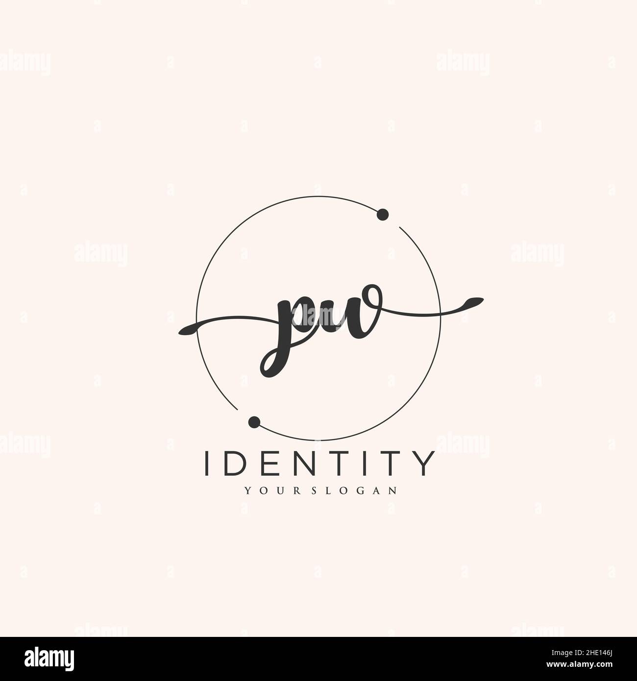 PW Handschrift Logo Vektor Kunst der ersten Unterschrift, Hochzeit, Mode, jewerly, Boutique, Blumen und botanische mit kreativer Vorlage für jedes Unternehmen Stock Vektor