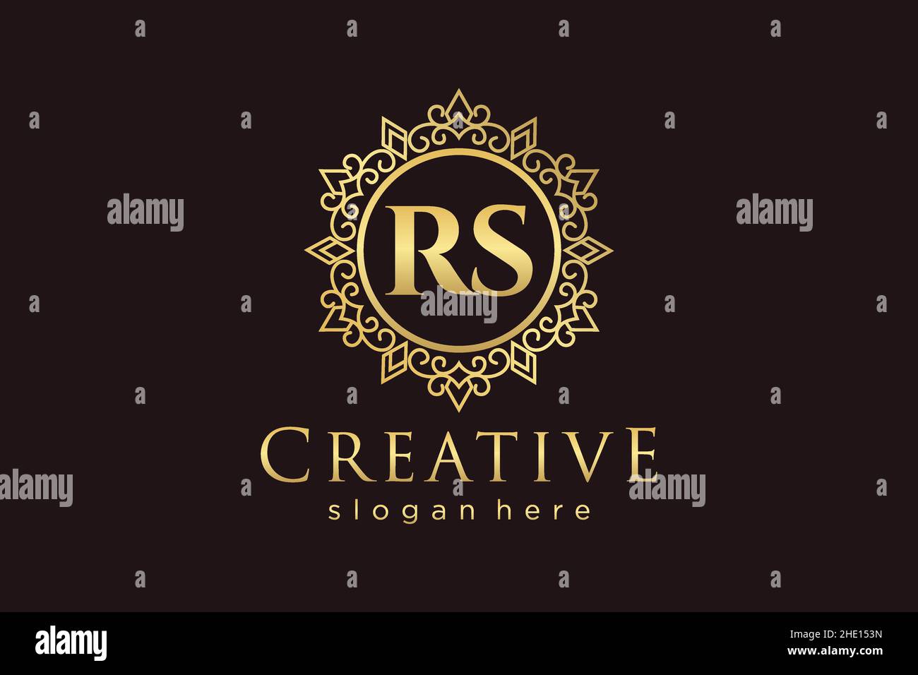 RS Initial Letter Luxus kalligraphisch feminin floral handgezeichnet heraldischen Monogramm antiken Vintage-Stil Luxus-Logo-Design Premium Stock Vektor