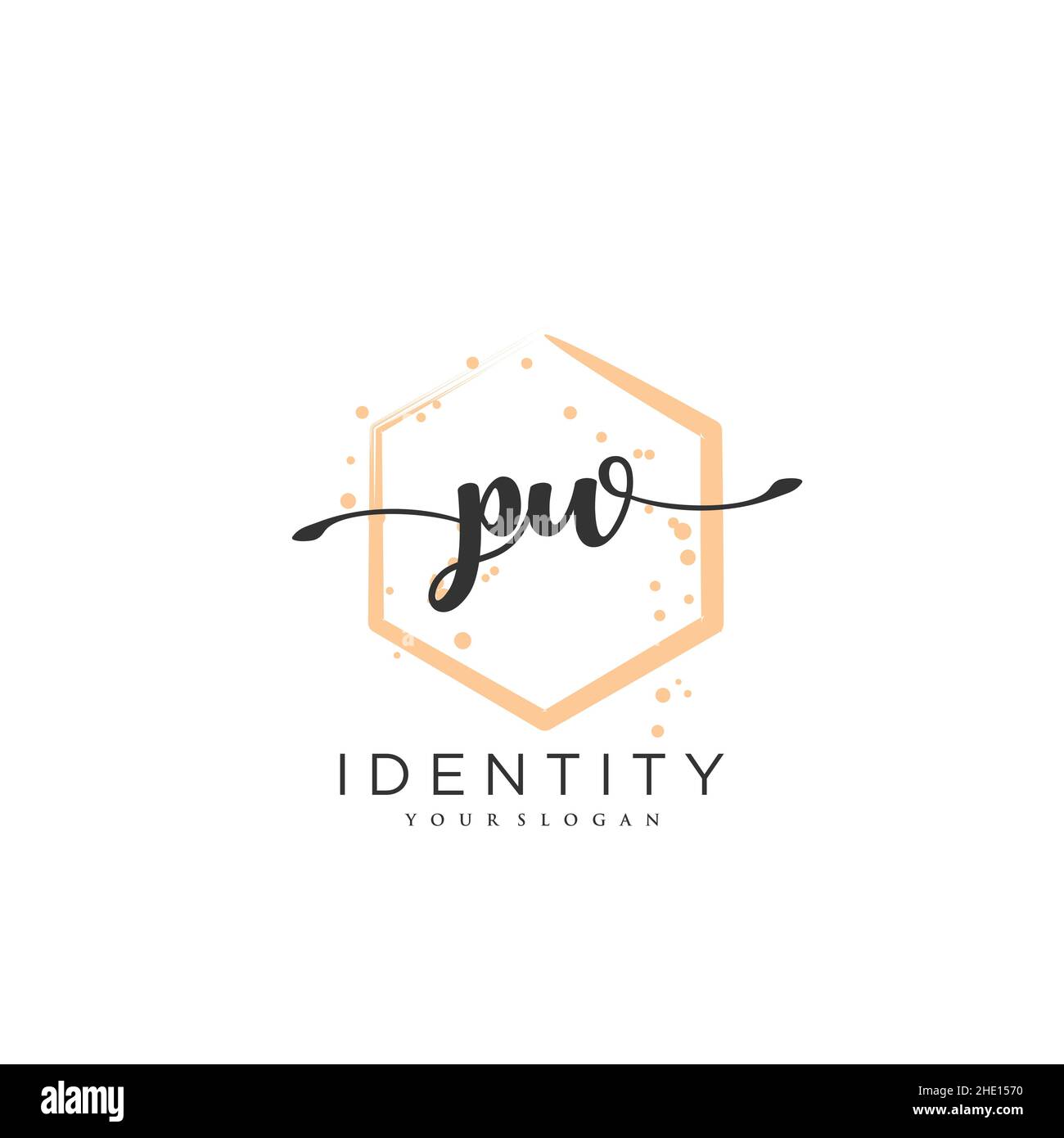 PW Handschrift Logo Vektor Kunst der ersten Unterschrift, Hochzeit, Mode, jewerly, Boutique, Blumen und botanische mit kreativer Vorlage für jedes Unternehmen Stock Vektor