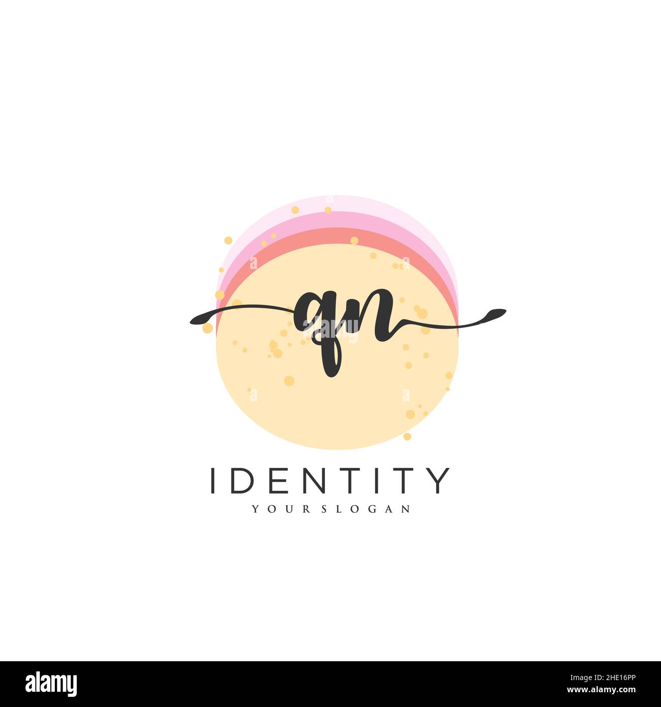QN Handschrift Logo Vektor Kunst der ersten Unterschrift, Hochzeit, Mode, jewerly, Boutique, Blumen und botanische mit kreativer Vorlage für jedes Unternehmen Stock Vektor