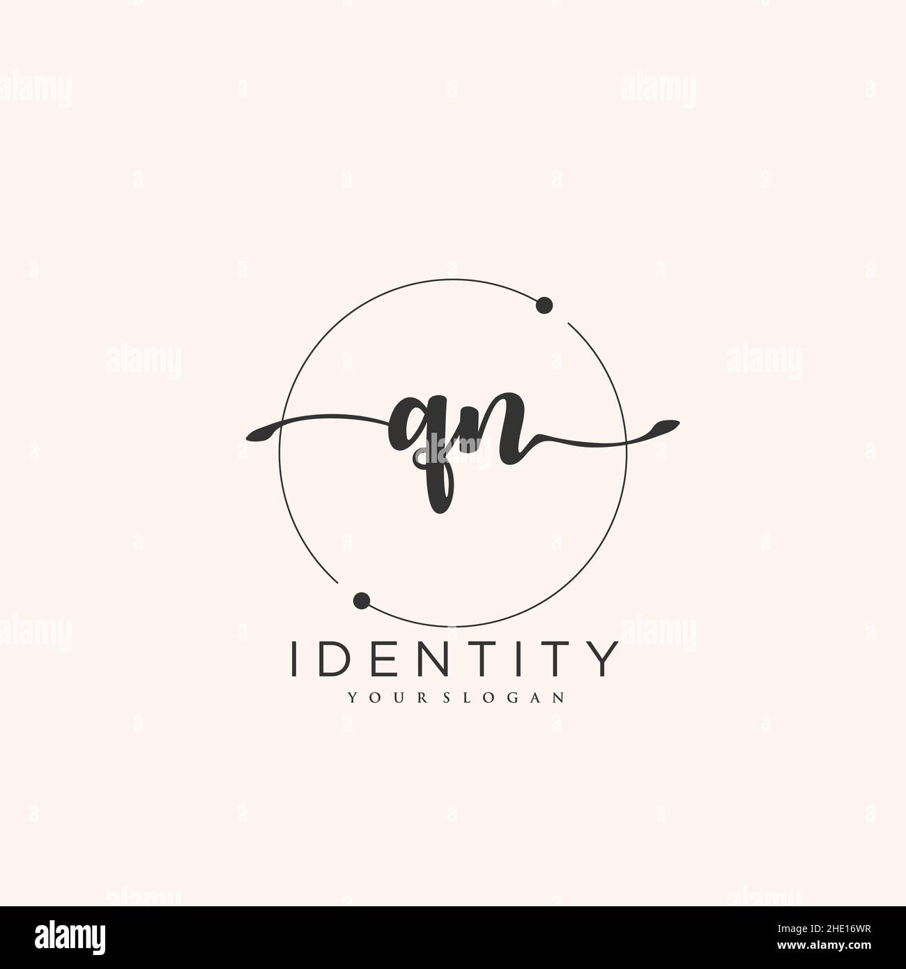 QN Handschrift Logo Vektor Kunst der ersten Unterschrift, Hochzeit, Mode, jewerly, Boutique, Blumen und botanische mit kreativer Vorlage für jedes Unternehmen Stock Vektor