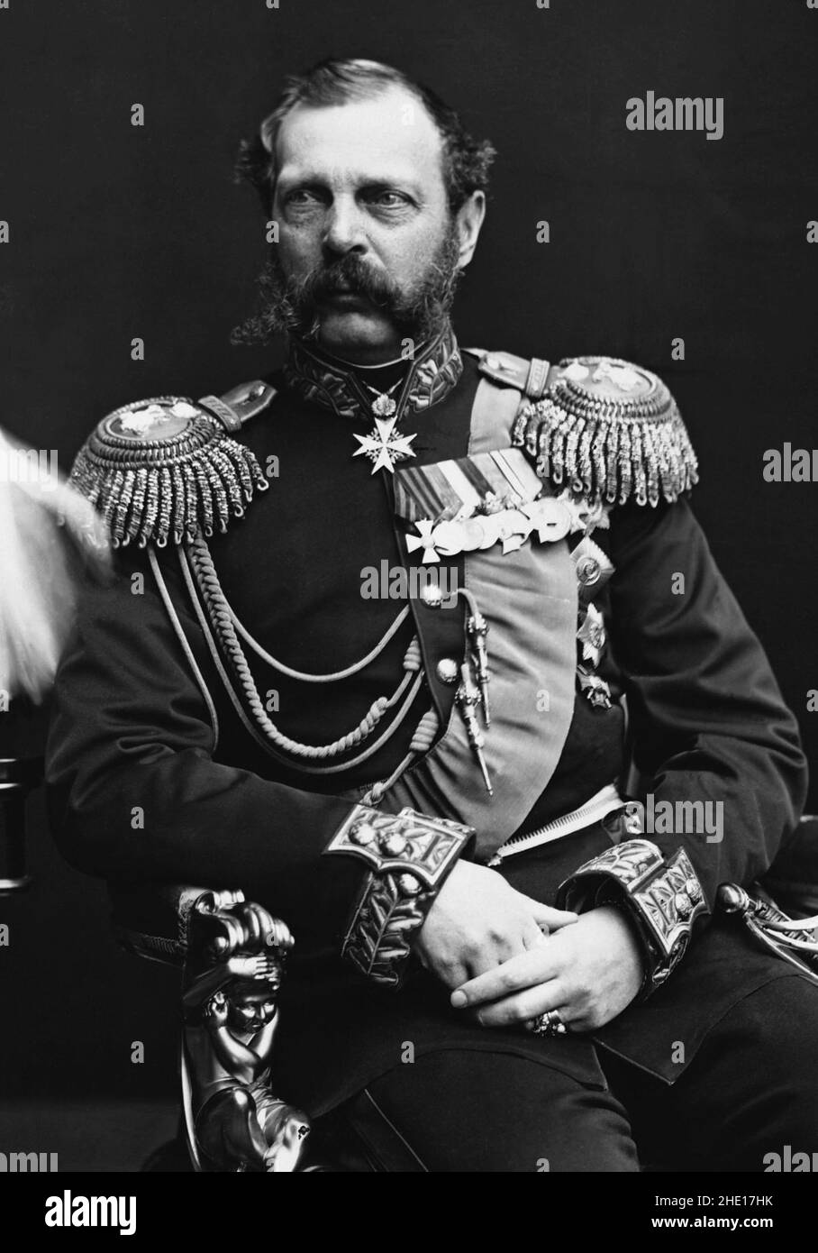 Die Romanow-Dynastie - ein Porträt des Zaren Alexander II., der 1881 durch einen Bombenangriff ermordet wurde Stockfoto